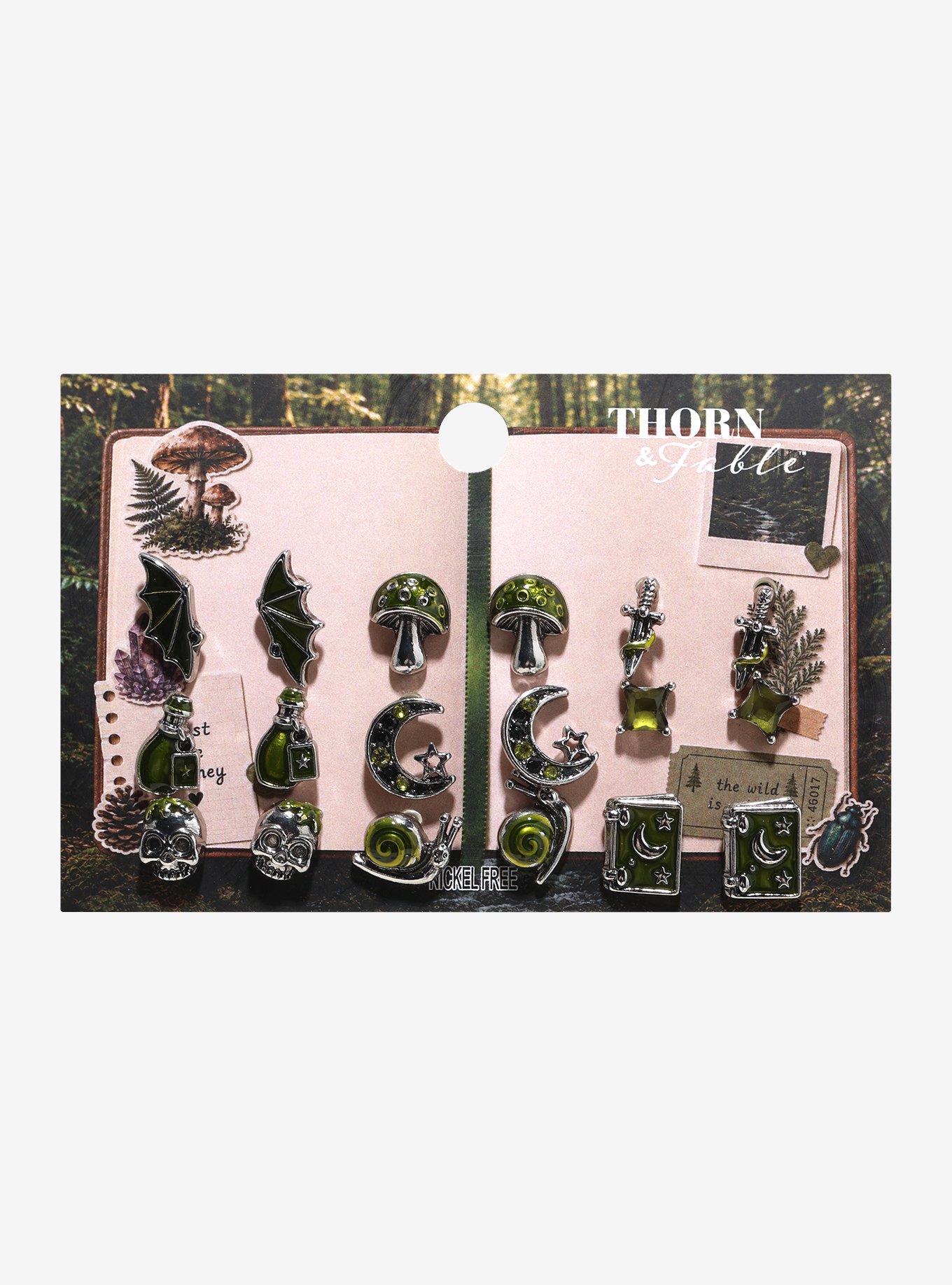 Thorn & Fable Forest Book Stud Earring Set