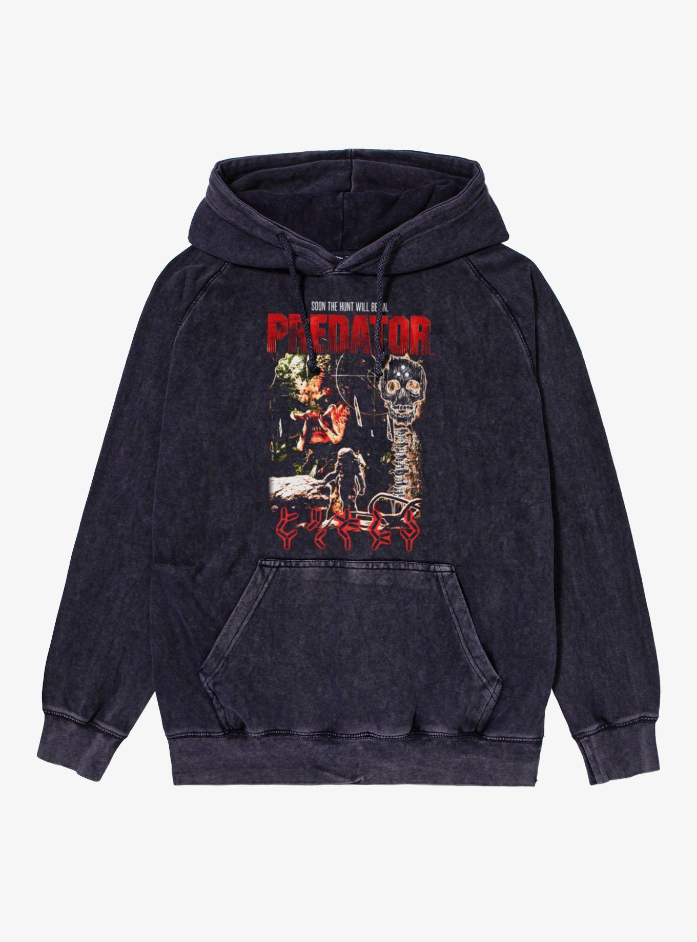 Predator Soon The Hunt Will Begin Target Scan Mineral Wash Hoodie, , hi-res