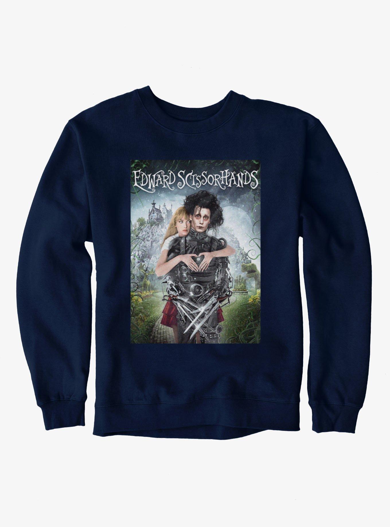 Edward Scissorhands Movie Poster Sweatshirt, NAVY, hi-res view 1