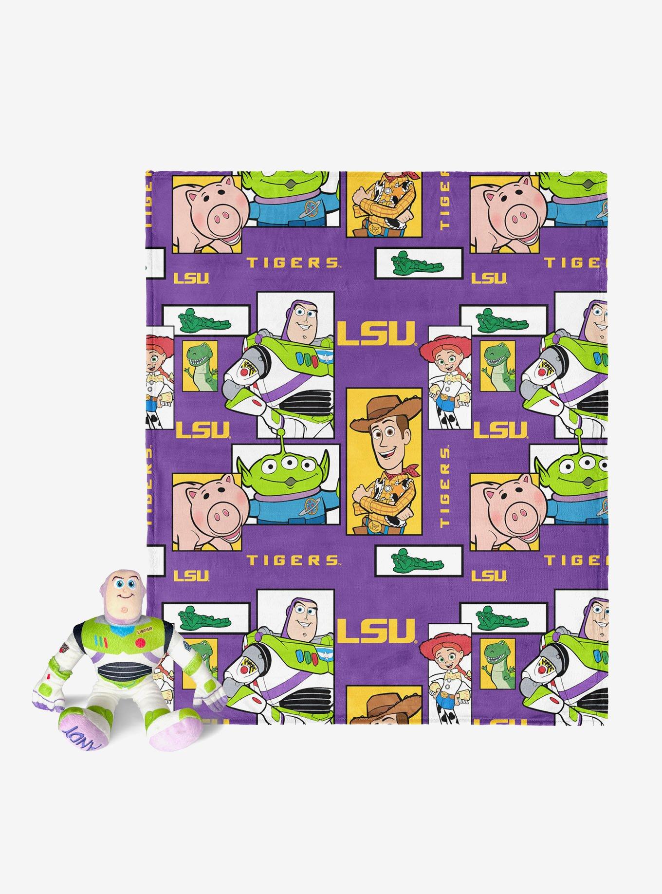 NCAA LSU Tigers Disney Toy Story Buzz Lightyear Cameo Hugger Pillow & Silk Touch Throw Blanket Set, , hi-res
