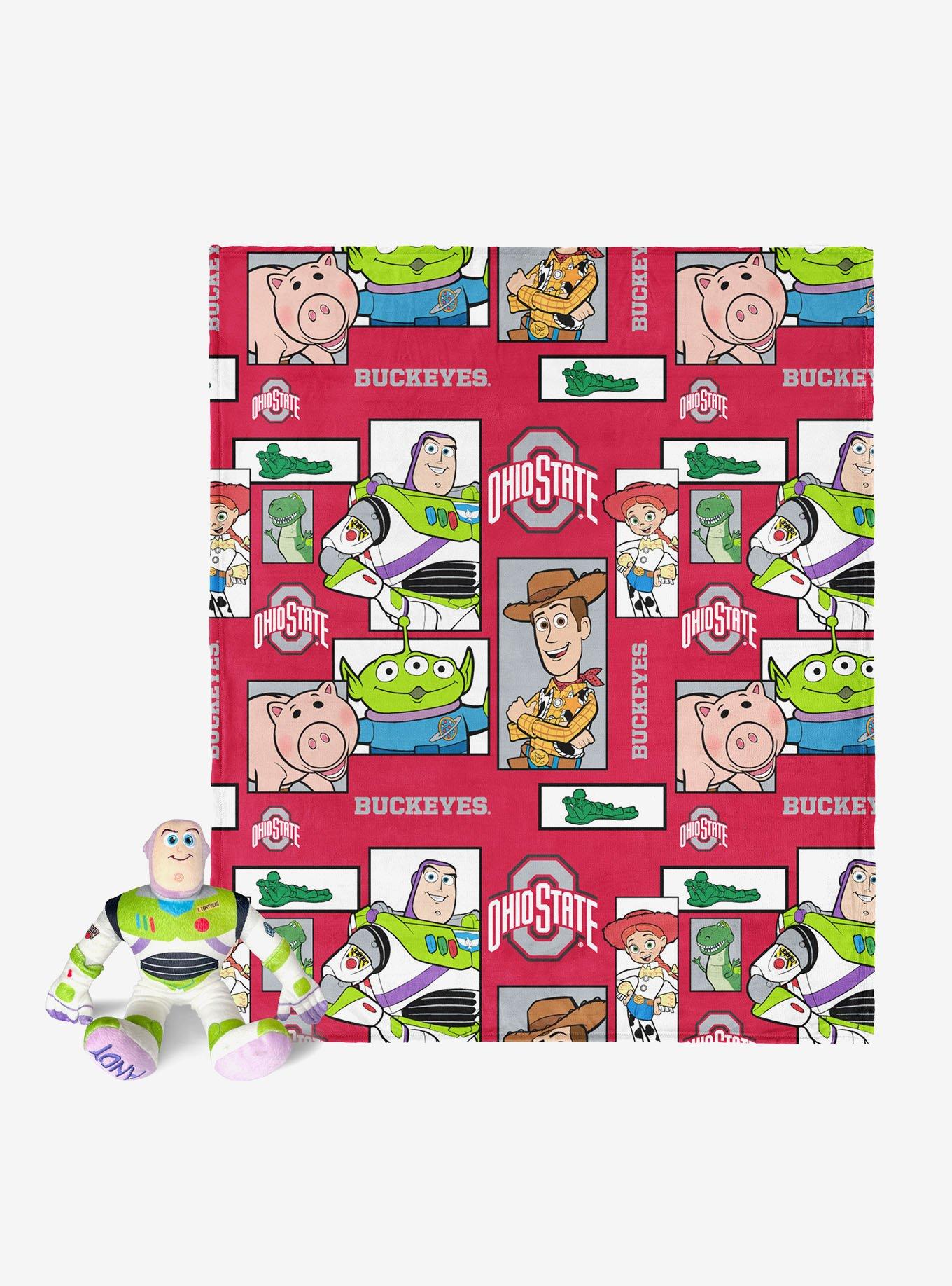 NCAA Ohio State Buckeyes Disney Toy Story Buzz Lightyear Cameo Hugger Pillow & Silk Touch Throw Blanket Set, , hi-res