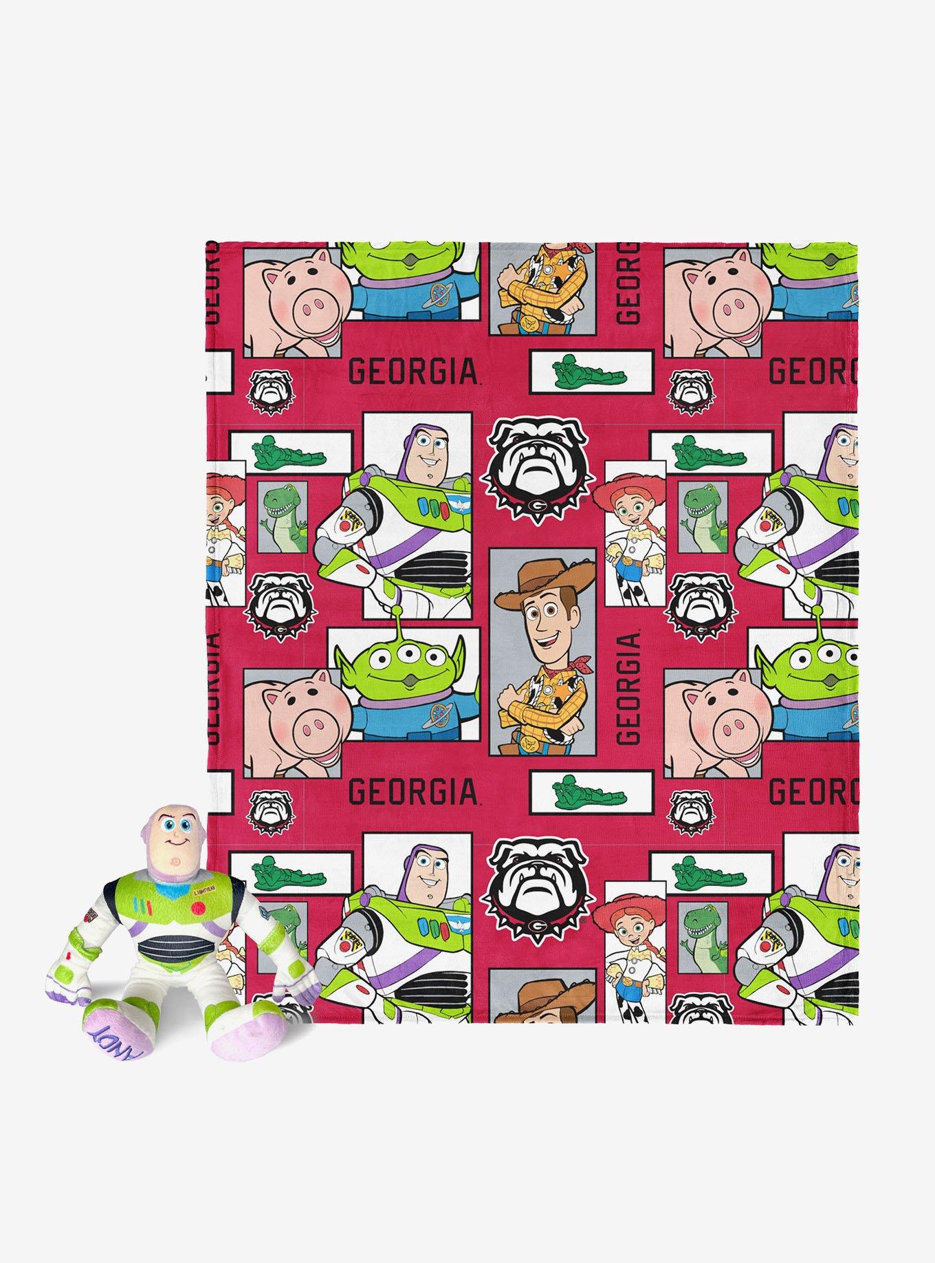 NCAA Georgia Bulldogs Disney Toy Story Buzz Lightyear Cameo Hugger Pillow & Silk Touch Throw Blanket Set, , hi-res