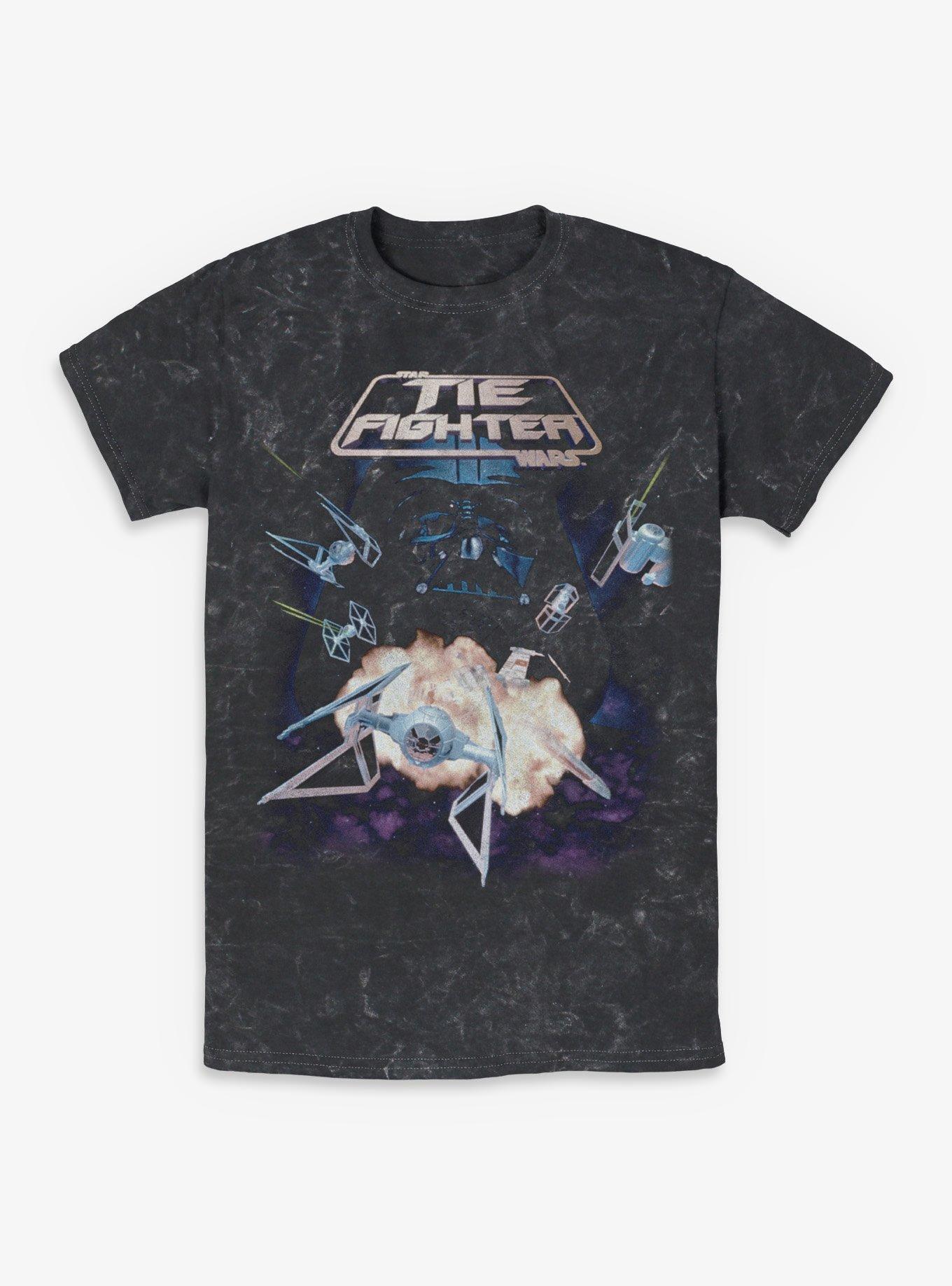 Star Wars Space Combat Simulator Tie Fighter Mineral Wash T-Shirt Hot Topic Exclusive, , hi-res