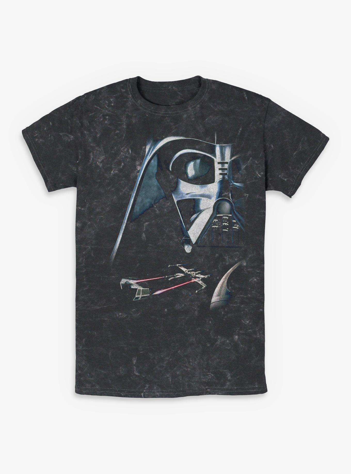 Star Wars Darth Vader Helmet Mineral Wash T-Shirt Hot Topic Exclusive, , hi-res