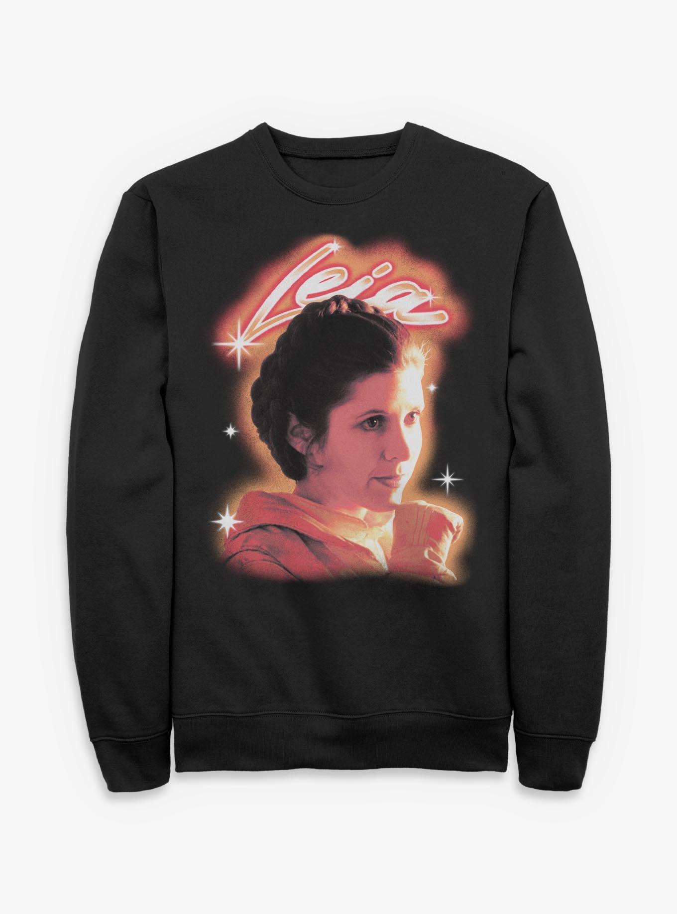 Star Wars Princess Leia Airbrush Sweatshirt Hot Topic Exclusive, , hi-res