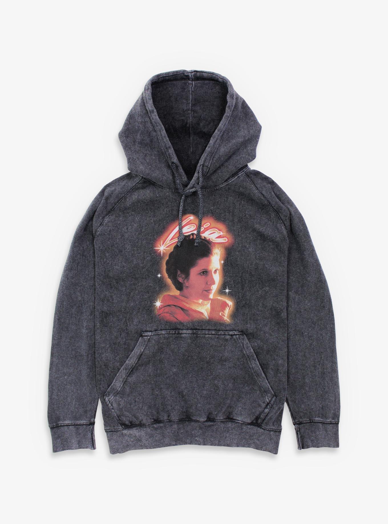 Star Wars Princess Leia Airbrush Mineral Wash Hoodie Hot Topic Exclusive, , hi-res