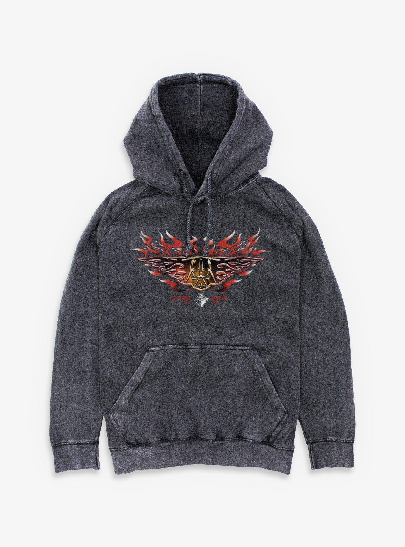 Star Wars Darth Vader Flames Mineral Wash Hoodie Hot Topic Exclusive, , hi-res
