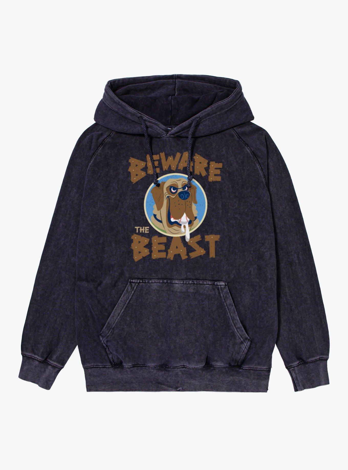 The Sandlot Beware The Beast Drooling Dog Cartoon Mineral Wash Hoodie, , hi-res