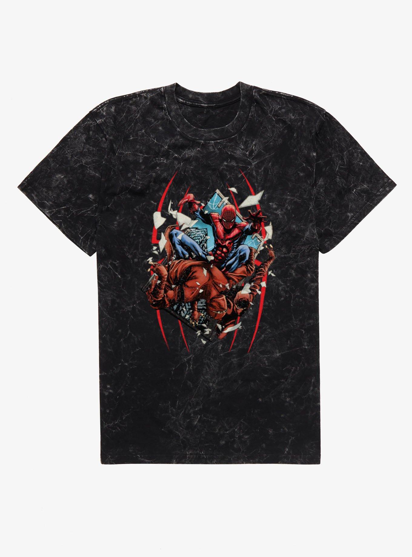 Marvel Spider-Man Hand Through Window Mineral Wash T-Shirt