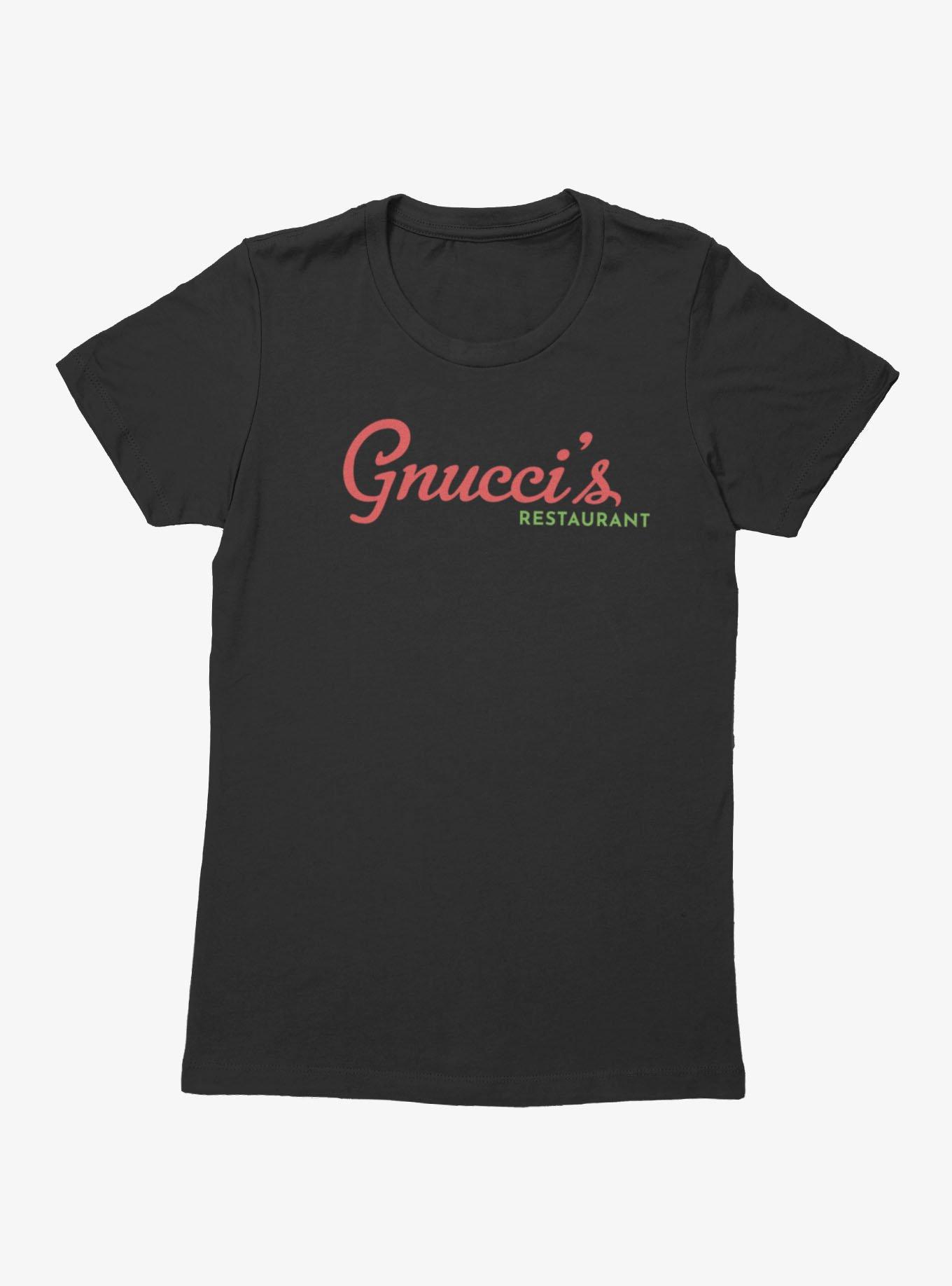 Marvel Punisher Gnuccis Restaurant Logo Womens T-Shirt, BLACK, hi-res view 1