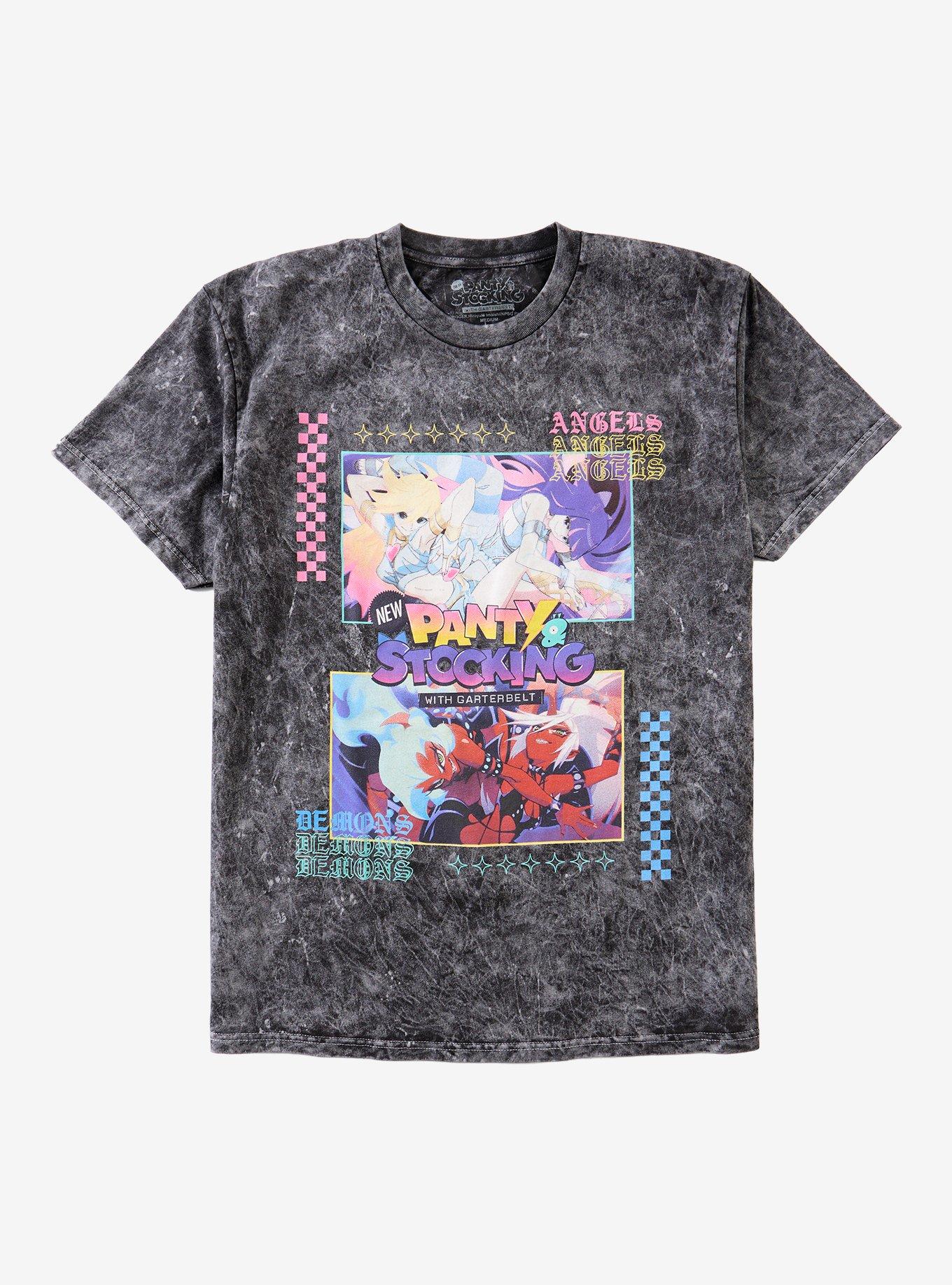 New Panty & Stocking With Garterbelt Angels Vs. Demons Dark Wash T-Shirt