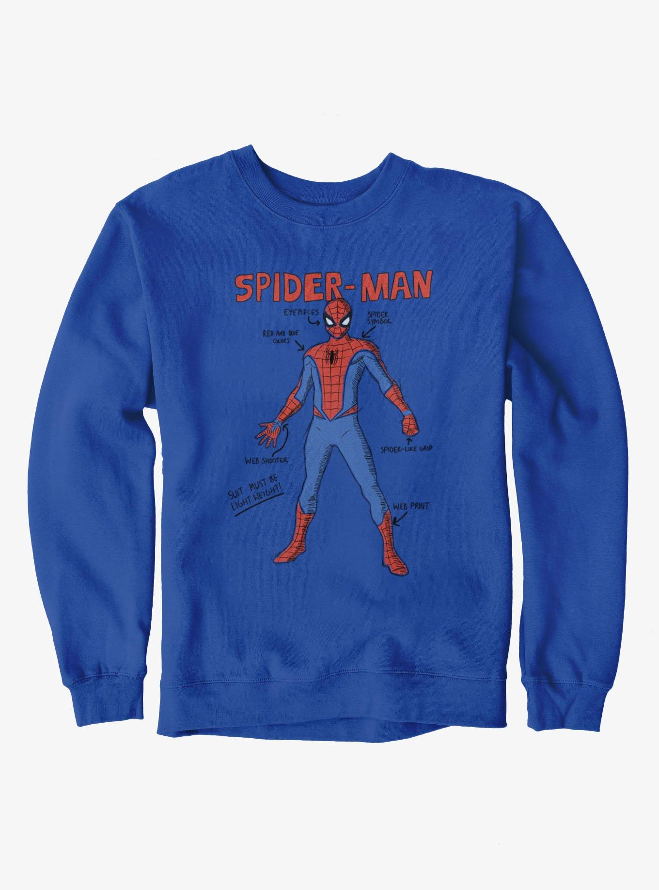 Marvel Spider-Man Suit Drawing Schematics Sweatshirt, , hi-res
