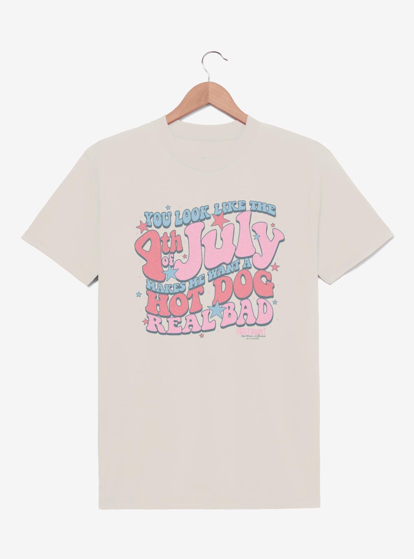 Legally Blonde 4th Of July Hot Dog Real Bad Garment-Dyed T-Shirt, GRANITE, hi-res view 1
