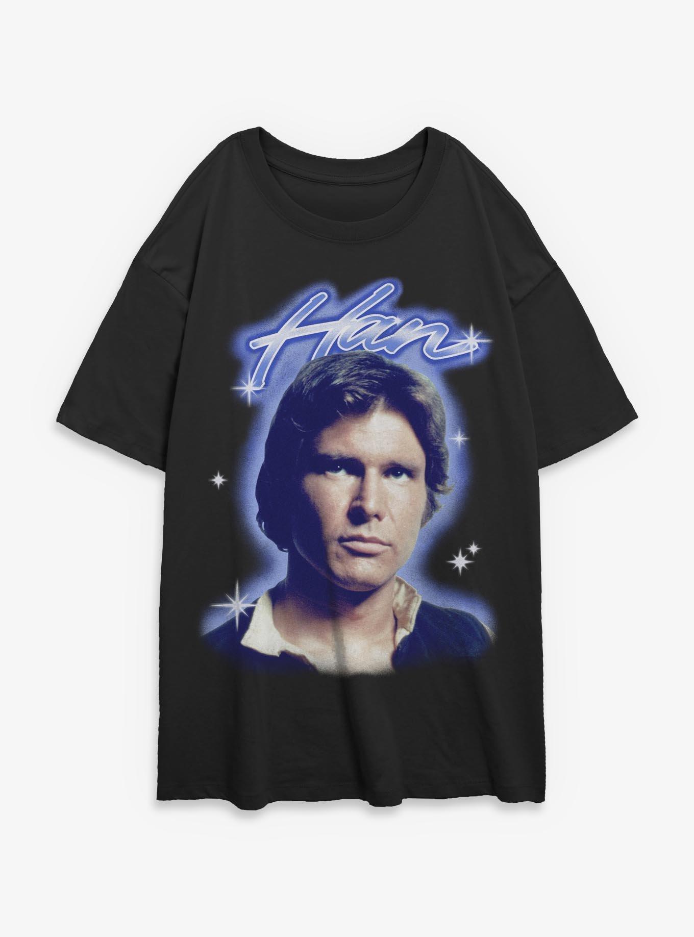 Star Wars Han Solo Airbrush Girls Oversized T-Shirt Hot Topic Exclusive, , hi-res