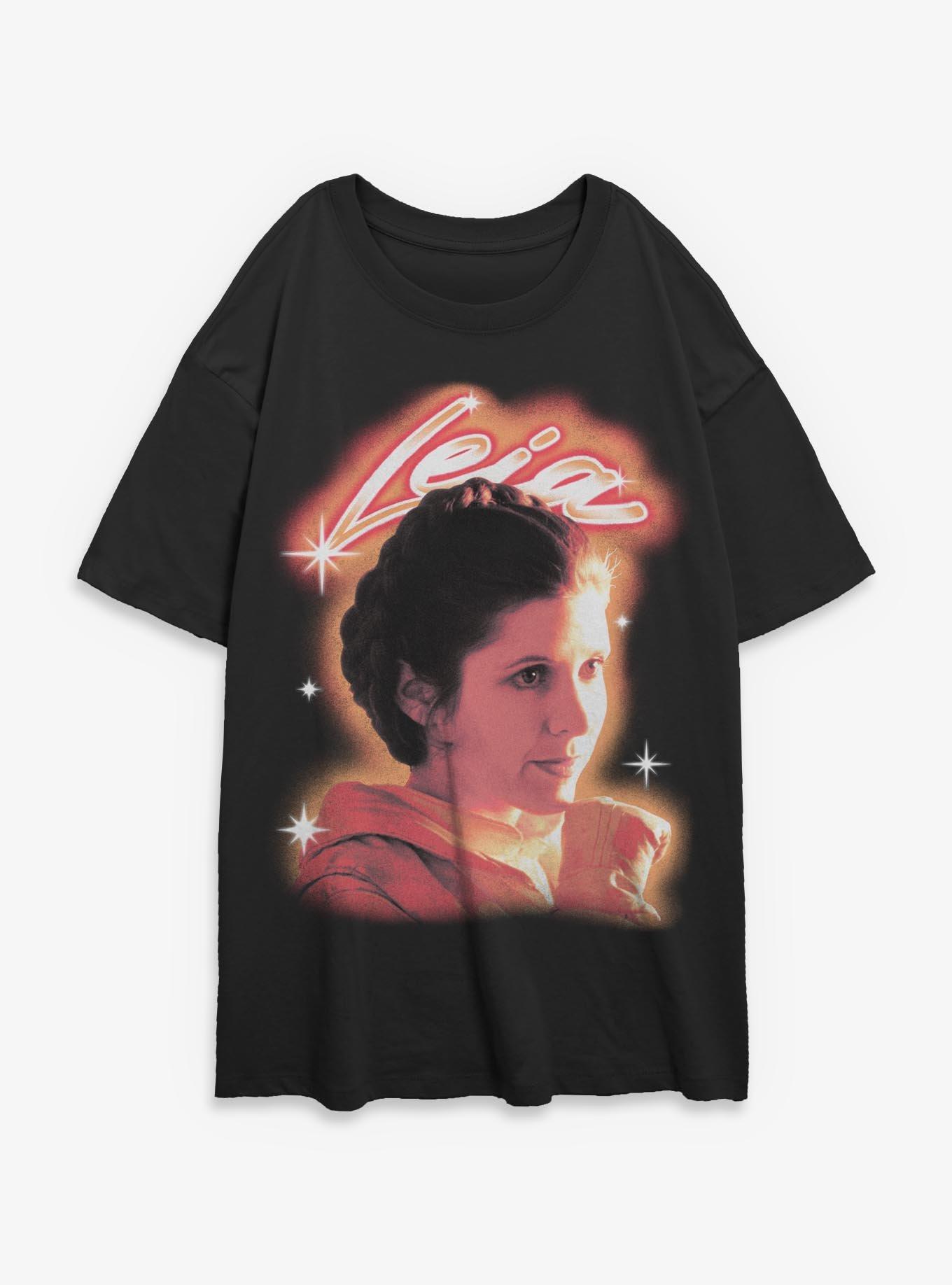 Star Wars Princess Leia Airbrush Girls Oversized T-Shirt Hot Topic Exclusive, , hi-res