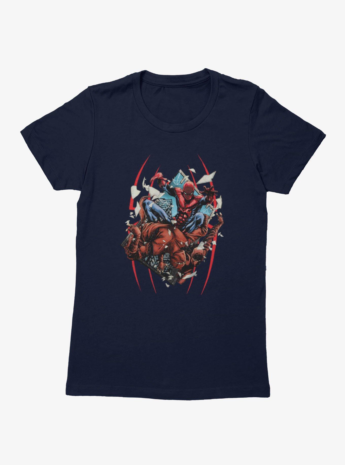 Marvel Spider-Man Hand Through Window Womens T-Shirt