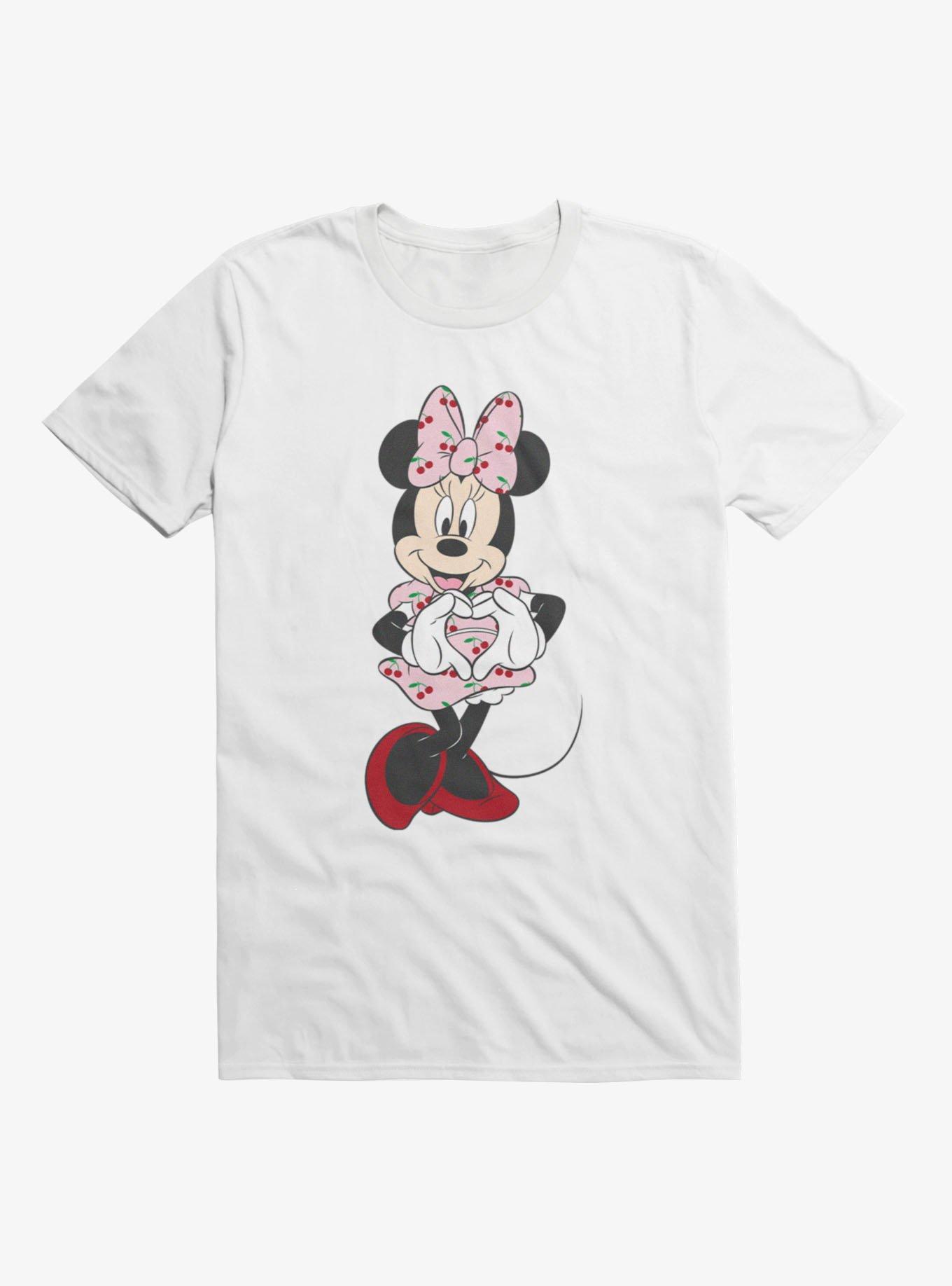 Disney Minnie Mouse Heart Hands Cherry Drop Dress T-Shirt, , hi-res
