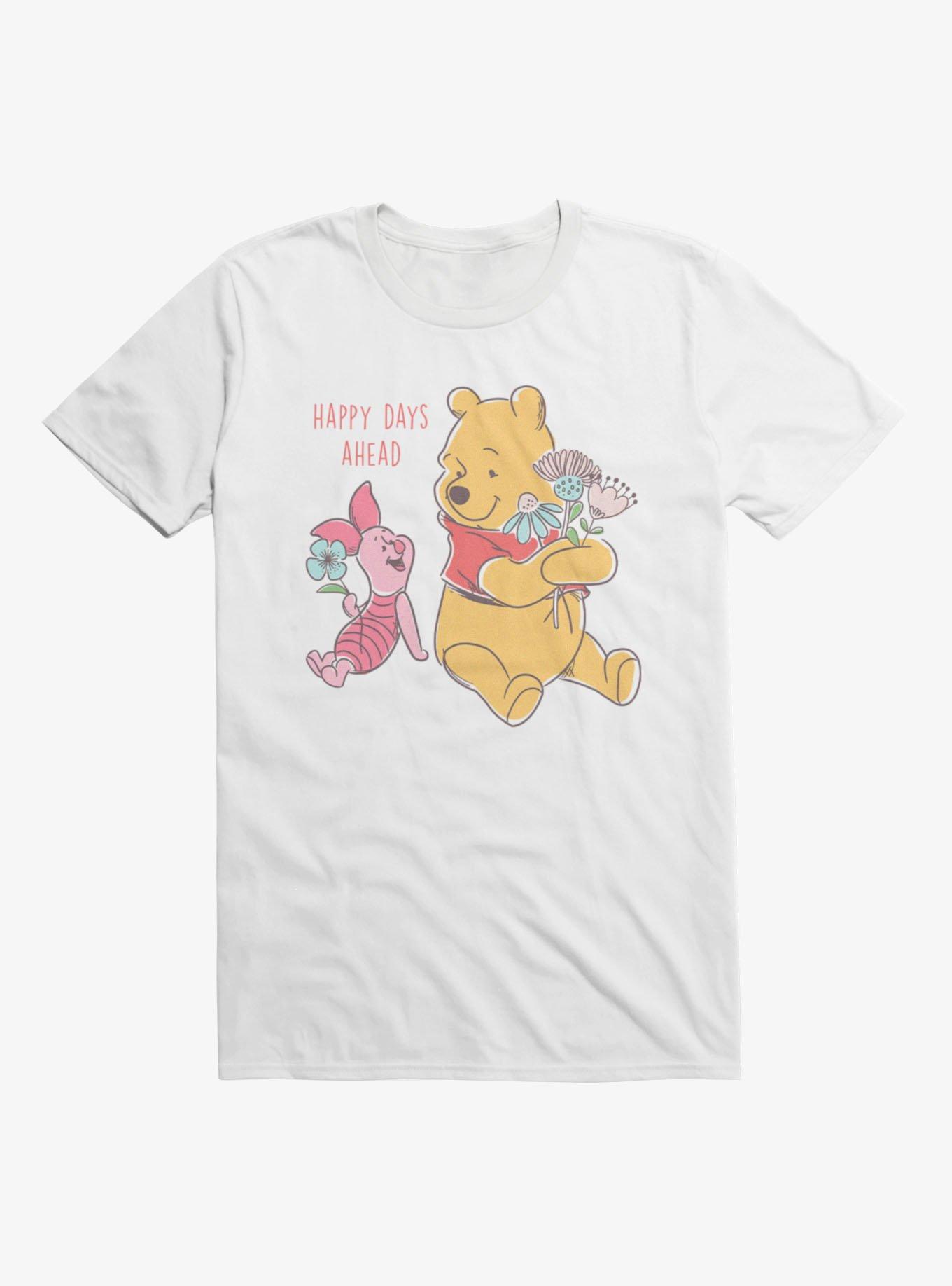 Disney Winnie The Pooh Happy Days Ahead With Piglet Flowers T-Shirt