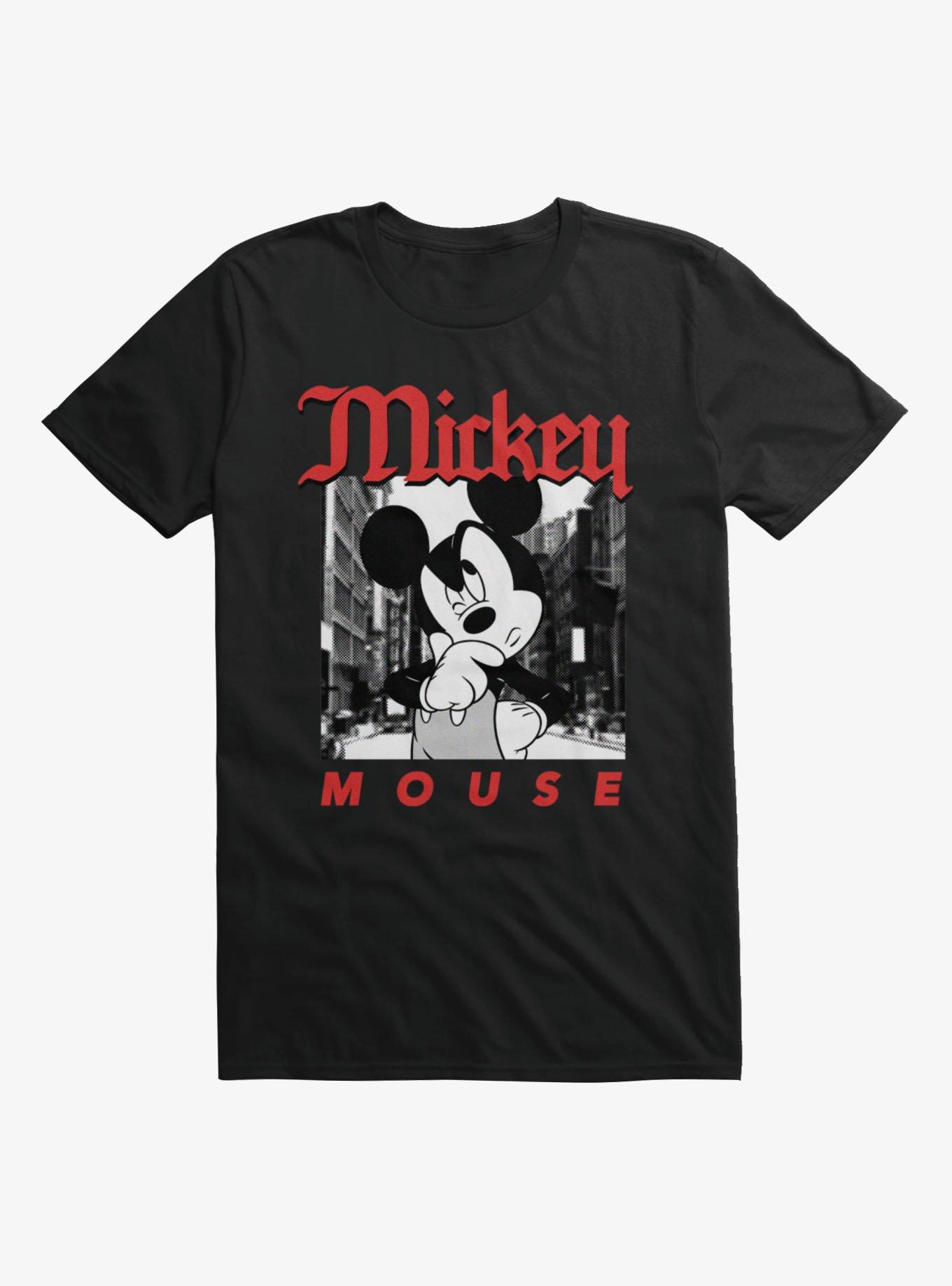 Disney Mickey Mouse Thinking On The Street Photo T-Shirt