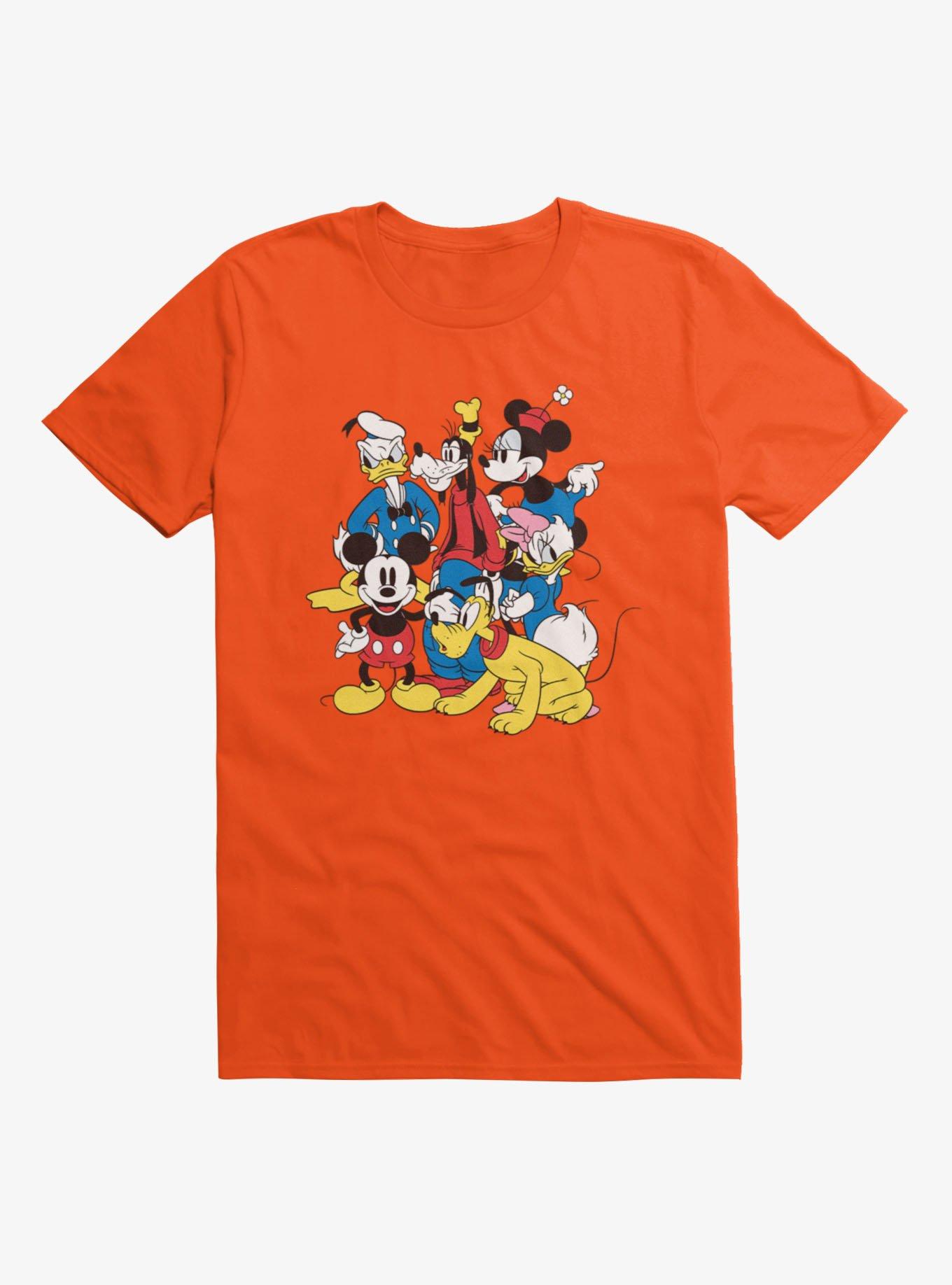 Disney Mickey Mouse Vintage Character Group T-Shirt, GLITTERING FLORAL, hi-res view 1