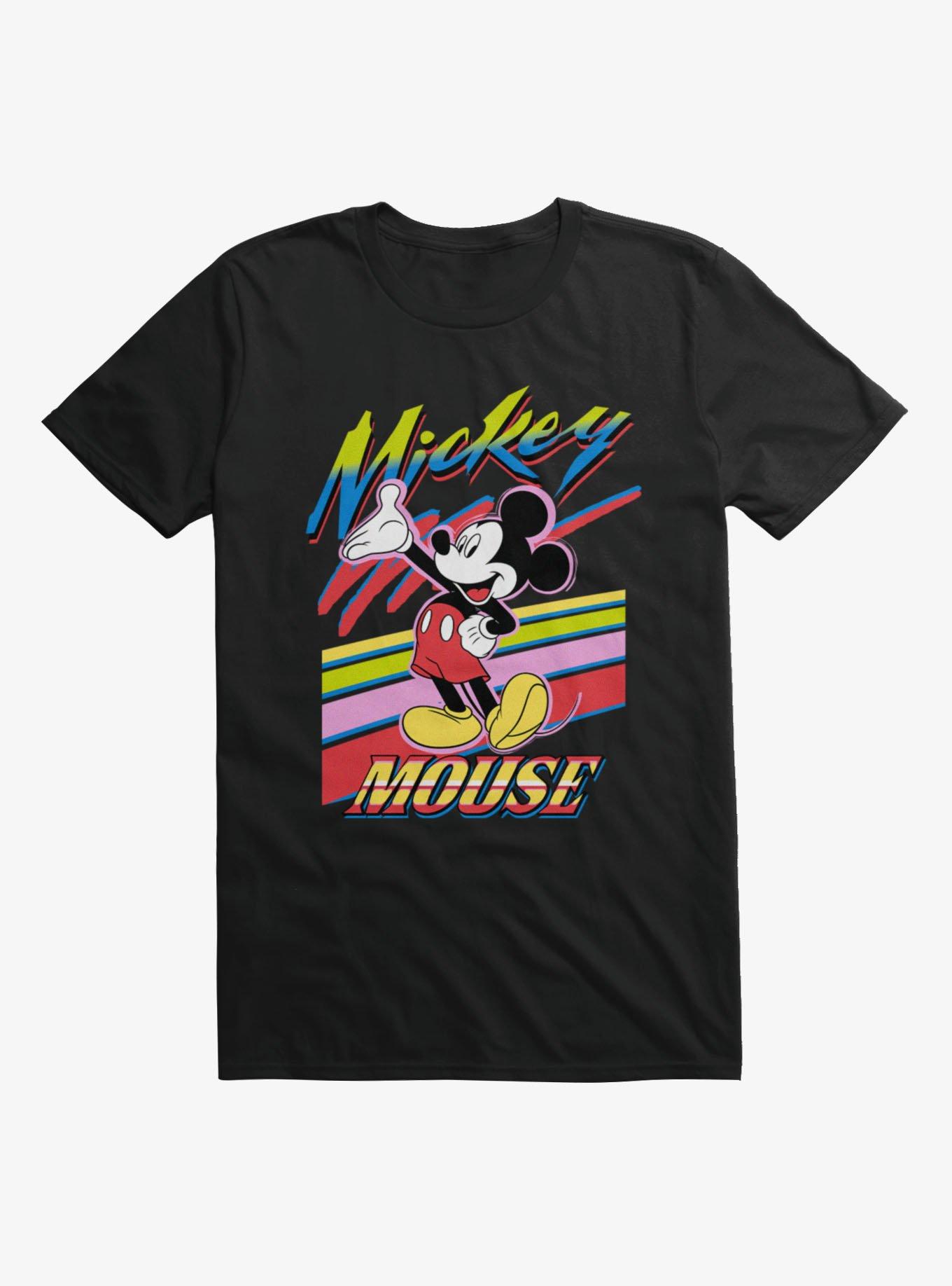 Disney Mickey Mouse 90S Graphic Paint Stripes T-Shirt, , hi-res