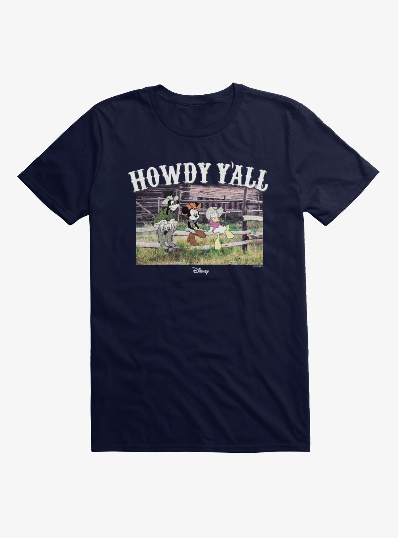 Disney Mickey Mouse Howdy Yall Fence Post Photo Groupshot T-Shirt, , hi-res