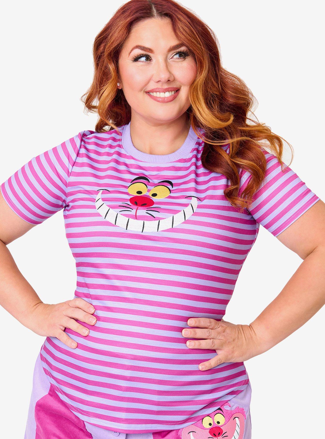 Disney Alice In Wonderland Collection By Unique Vintage Plus Size Cheshire Cat Back to Basics Top, , hi-res