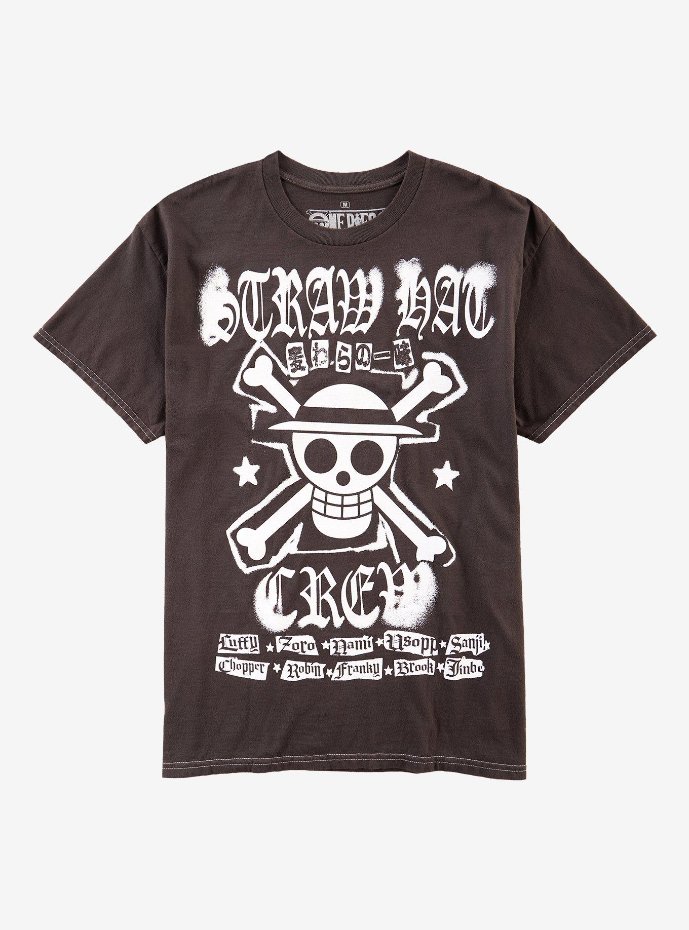 One Piece Straw Hat Crew Names Airbrush T-Shirt