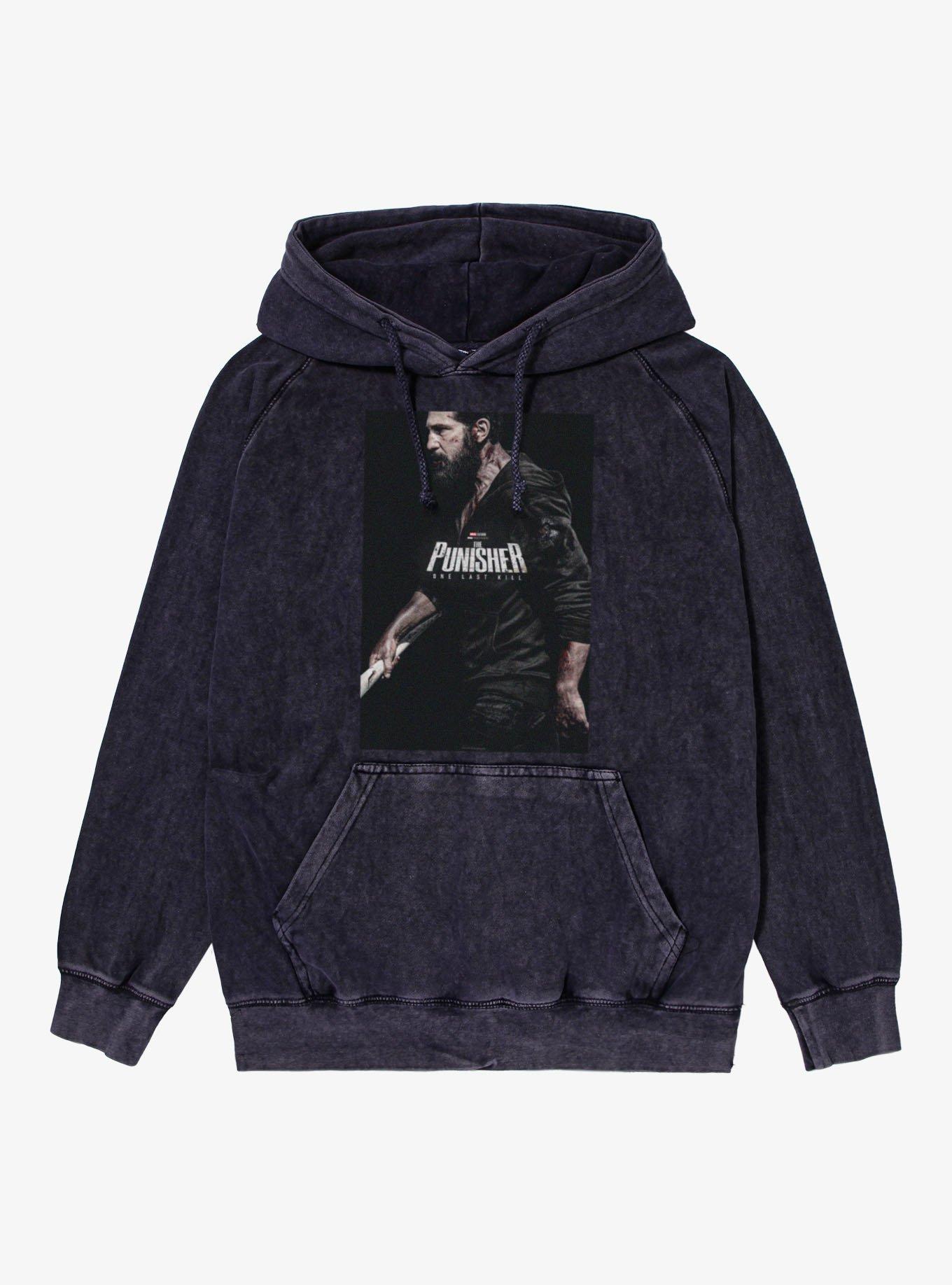 Marvel Punisher Special Poster Presentation Mineral Wash Hoodie, VINTAGE BLACK, hi-res view 1