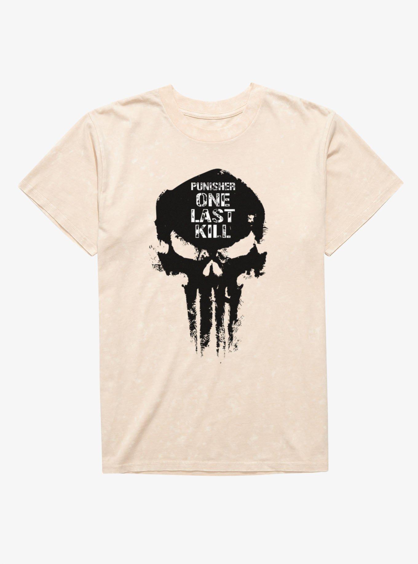 Marvel Punisher Dark Skull Mineral Wash T-Shirt, NATURAL MINERAL WASH, hi-res view 1