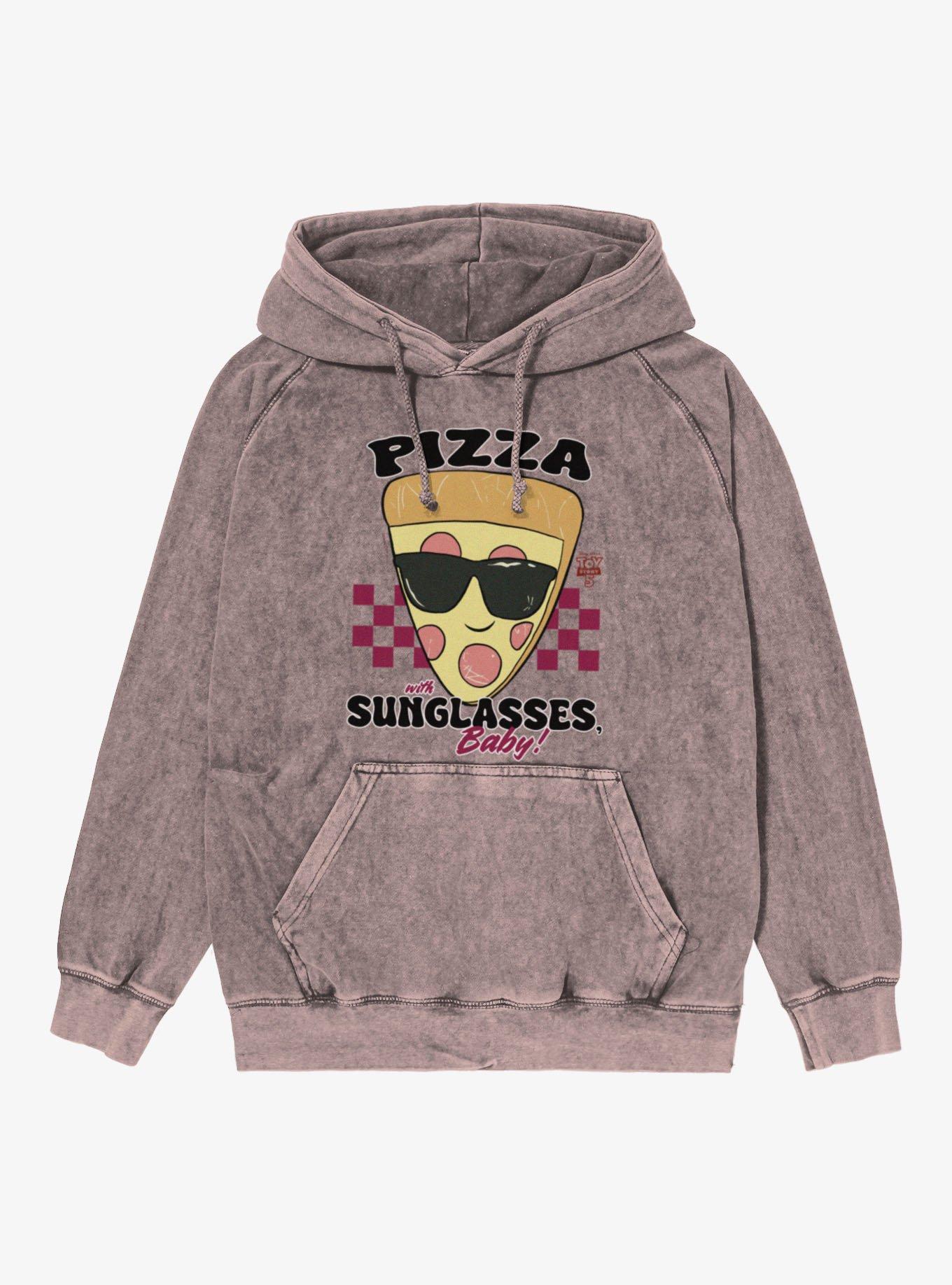 Disney Pixar Toy Story 5 Pizza With Sunglasses Baby Checkered Vintage Mineral Washed Hoodie, , hi-res