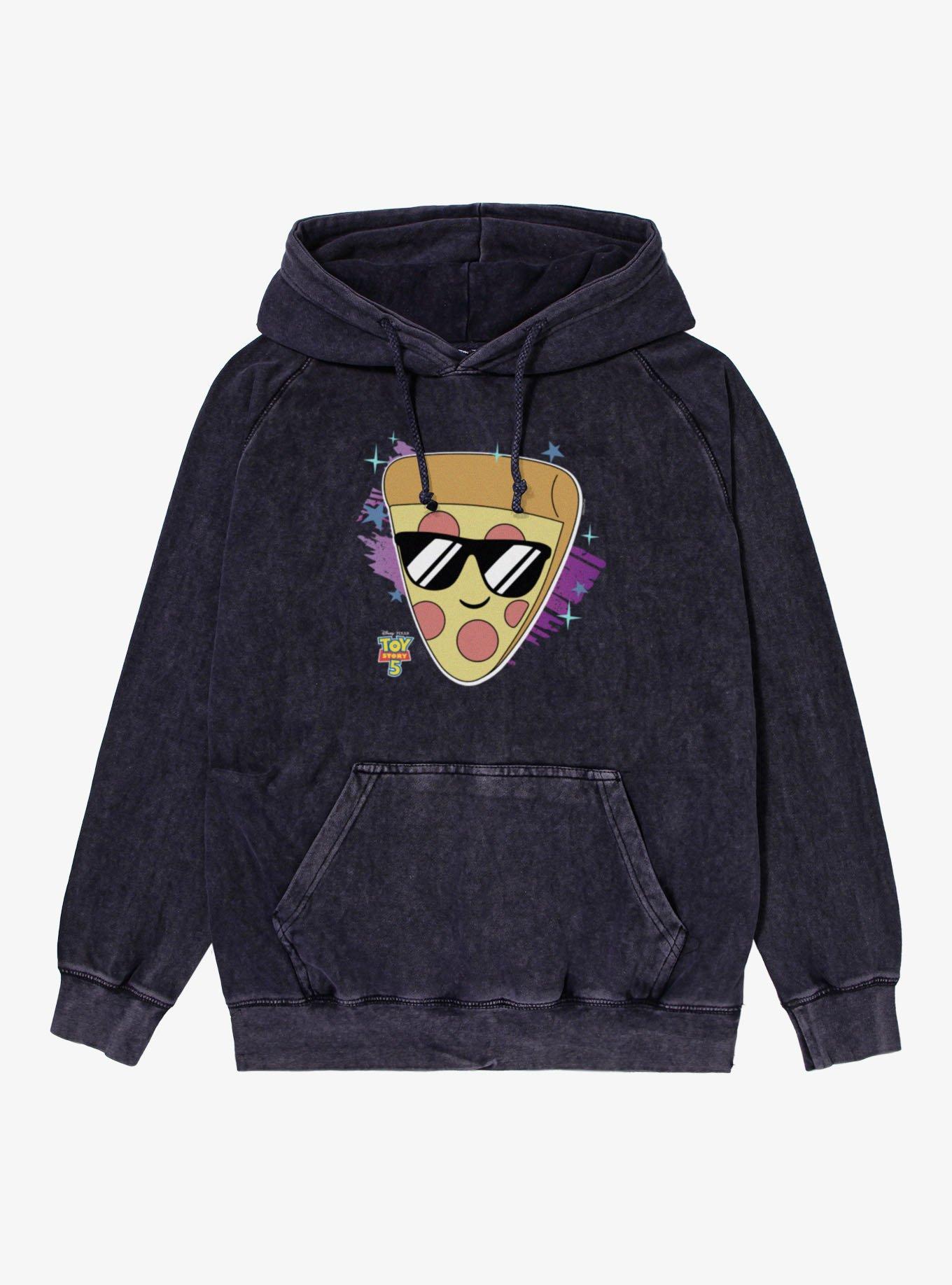 Disney Pixar Toy Story 5 Pizza With Sunglasses Pepperoni Explosion Vintage Mineral Washed Hoodie, , hi-res