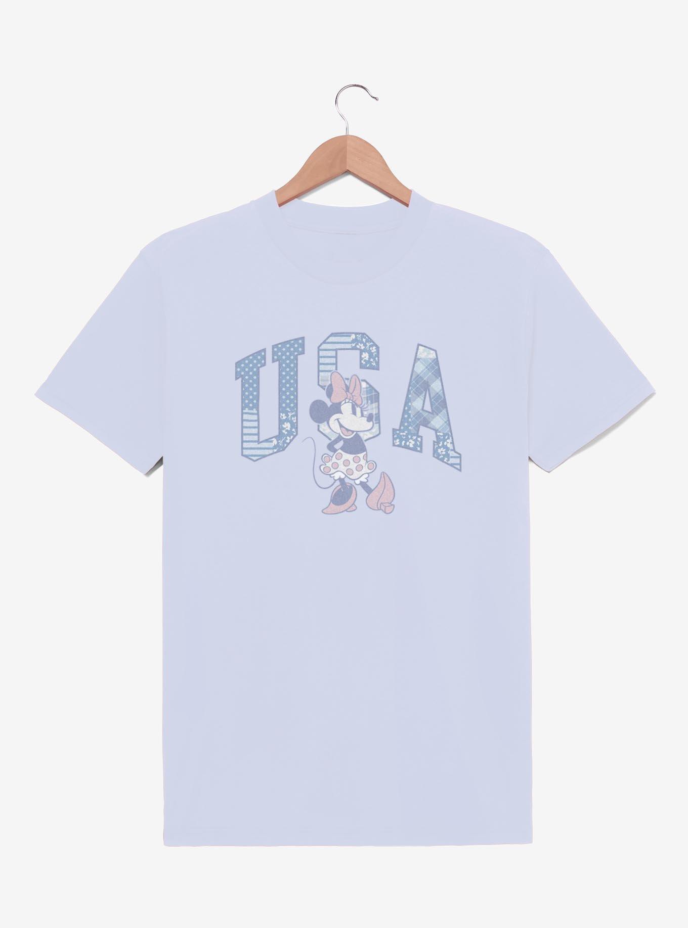 Disney Minnie Mouse USA Patchwork Font T-Shirt, , hi-res