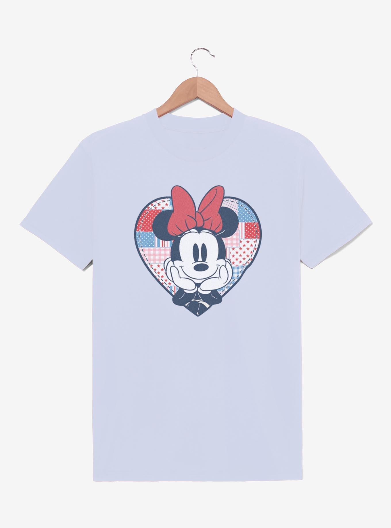 Disney Minnie Mouse USA Patchwork Heart T-Shirt, , hi-res