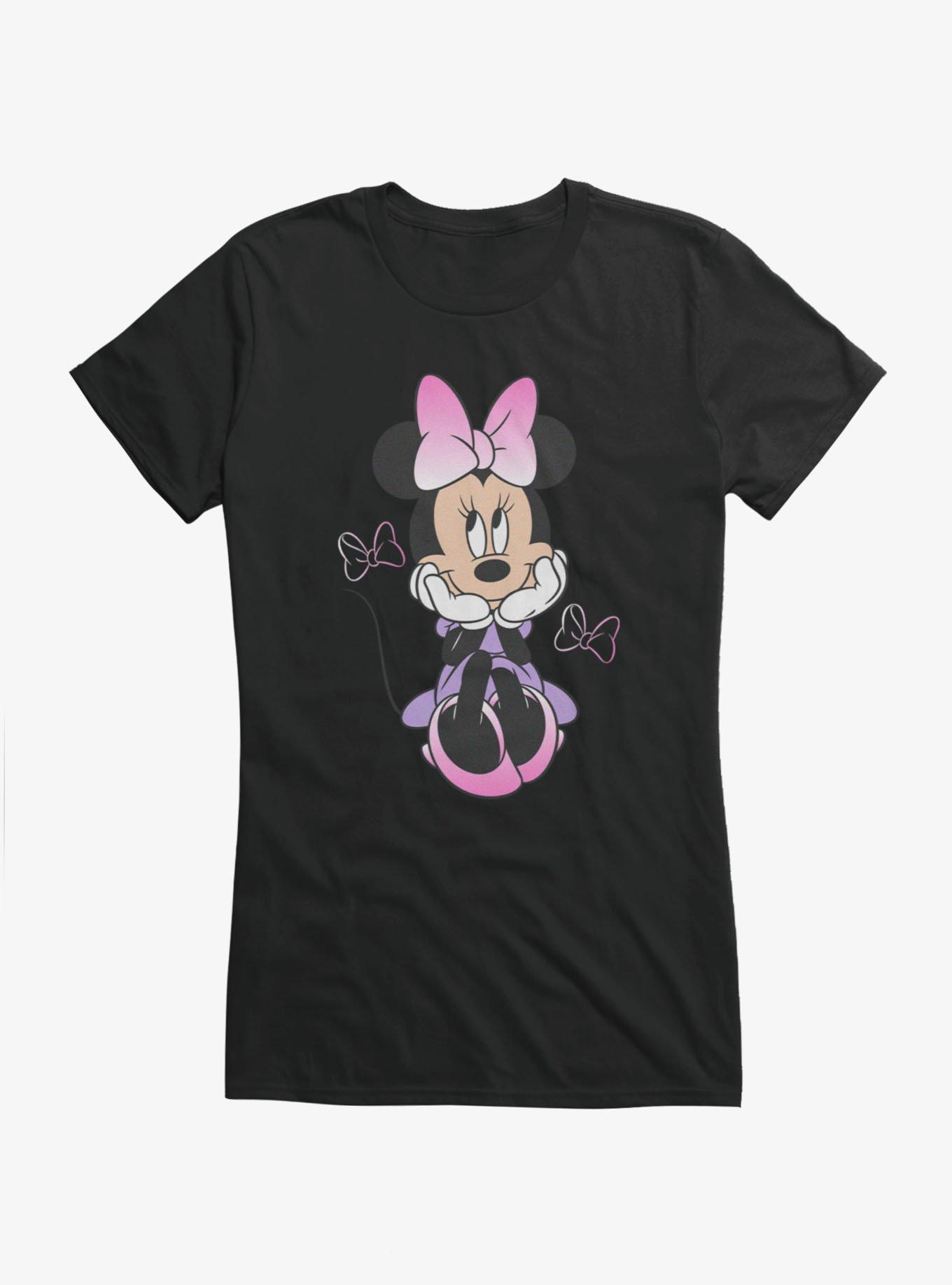 Disney Minnie Mouse Sitting Bow Gradients Girls T-Shirt, , hi-res