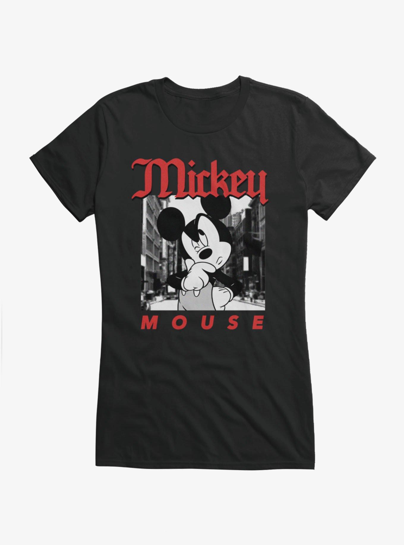 Disney Mickey Mouse Thinking On The Street Photo Girls T-Shirt, , hi-res