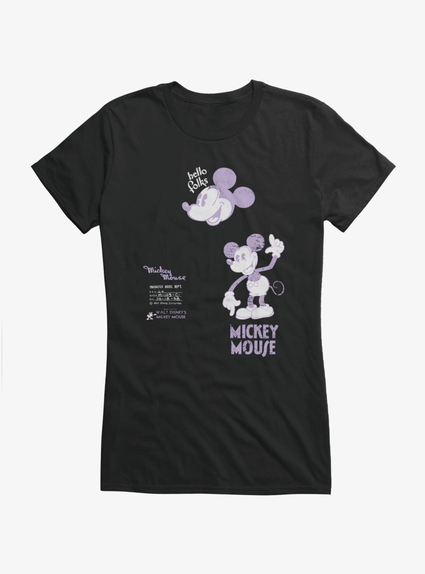 Disney Mickey Mouse Character Model 1938 Sketch Girls T-Shirt, , hi-res