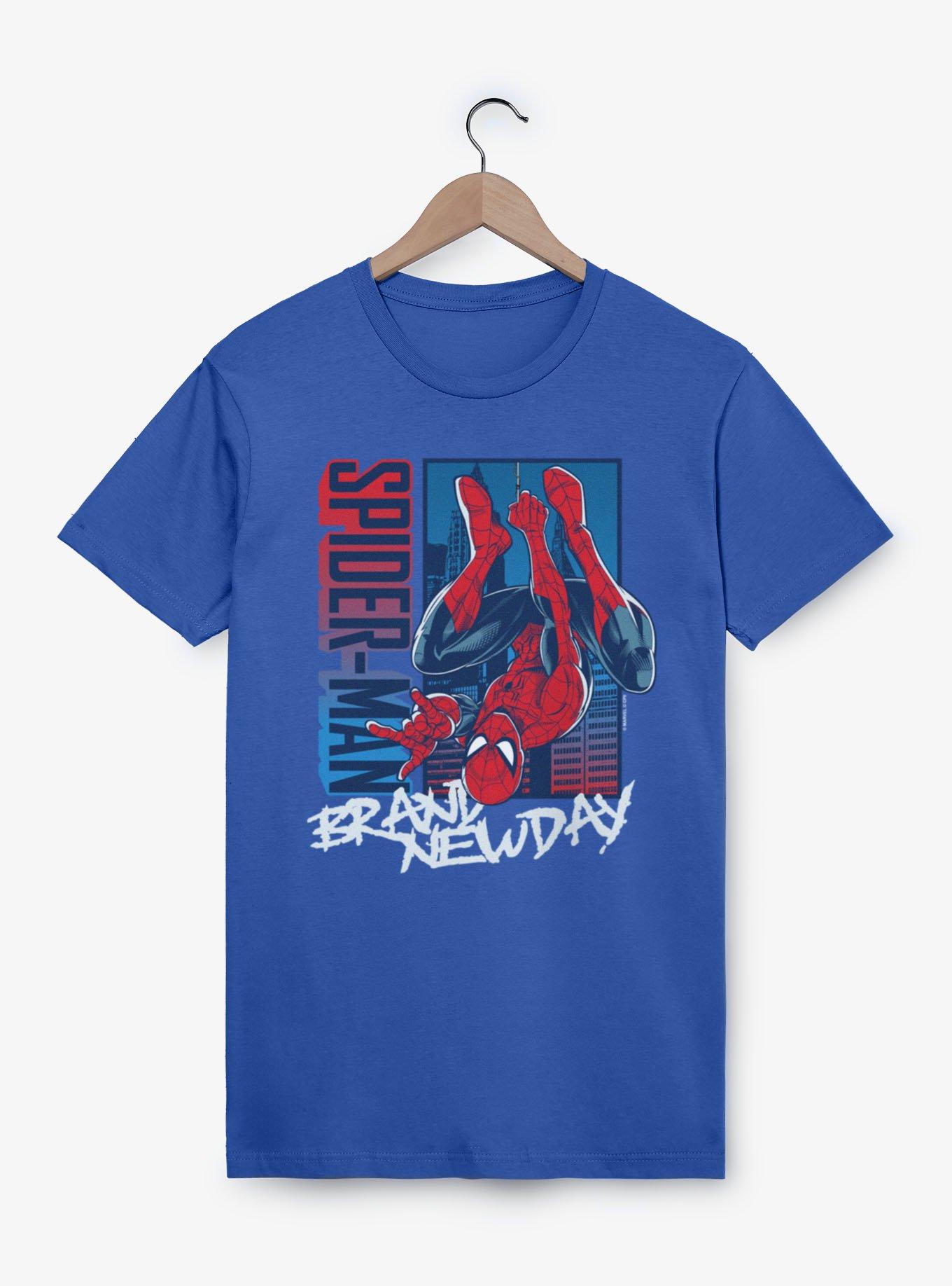 Marvel Spider-Man Brand New Day Blue And Red Upside Down Hero T-Shirt, , hi-res