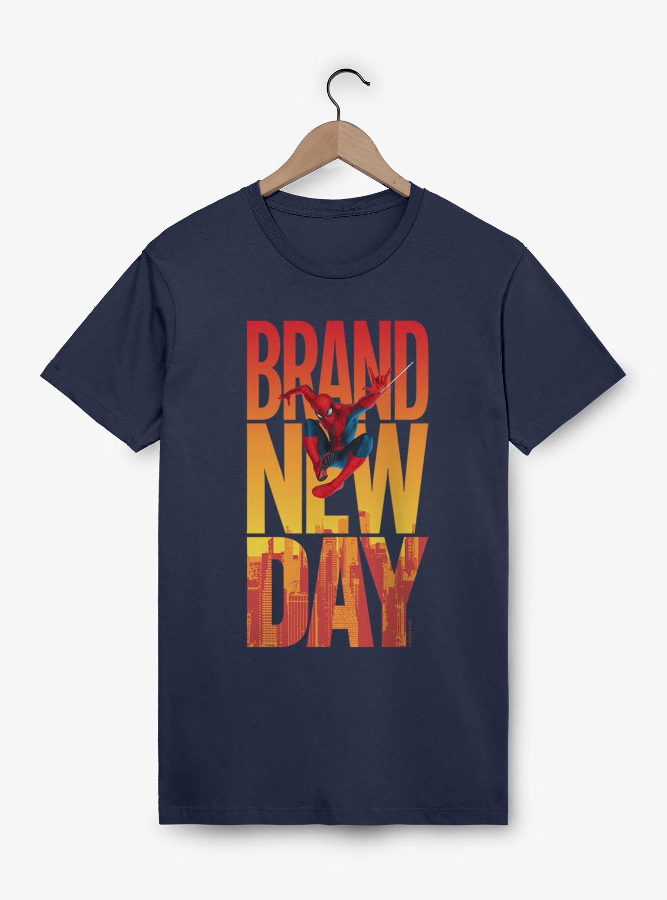 Marvel Spider-Man Brand New Day Swing Over City Letters T-Shirt, , hi-res