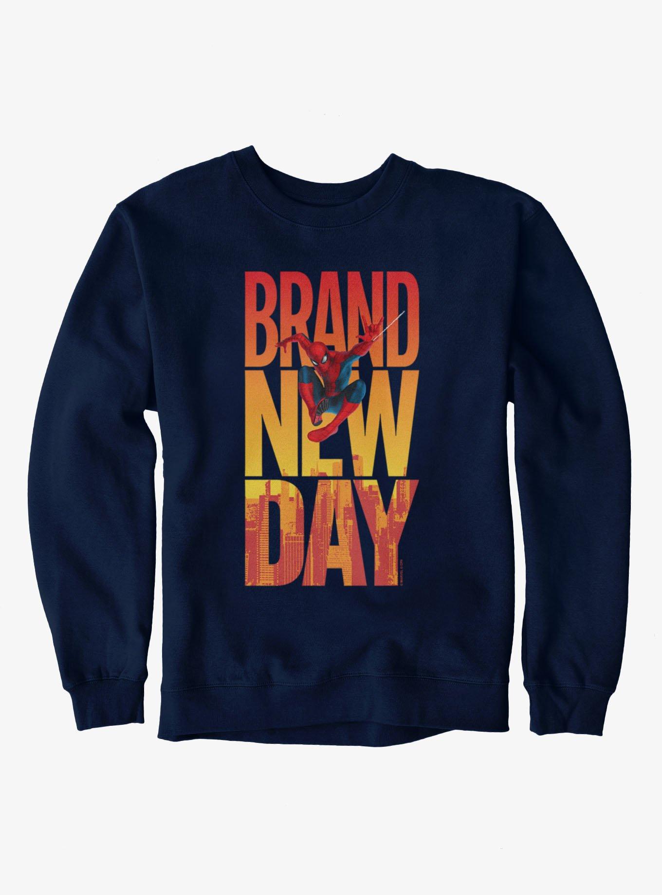 Marvel Spider-Man Brand New Day Swing Over City Letters Sweatshirt, , hi-res