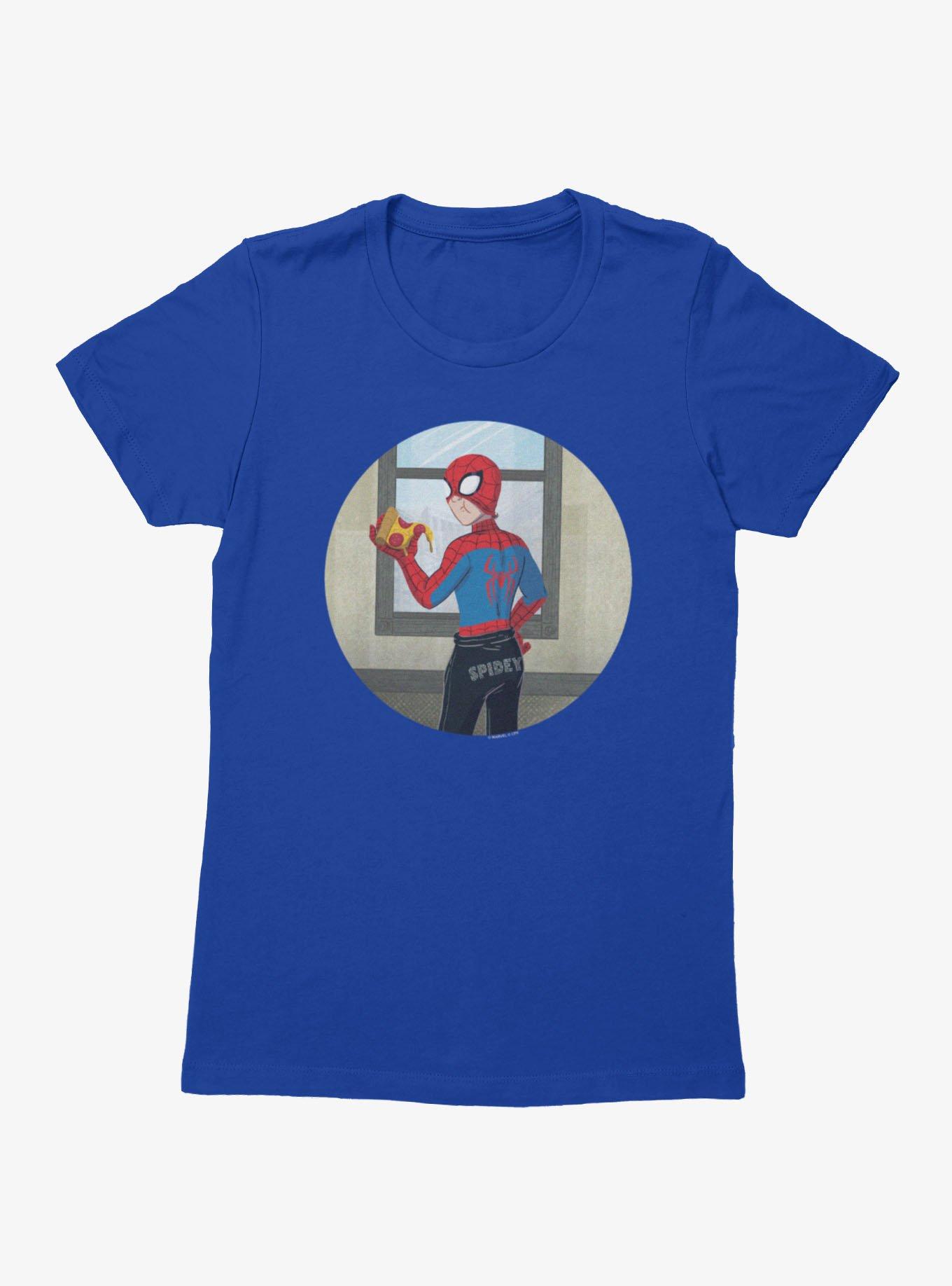Marvel Spider-Man Brand New Day Studded Sweats Spidey With Pizza Womens T-Shirt, , hi-res