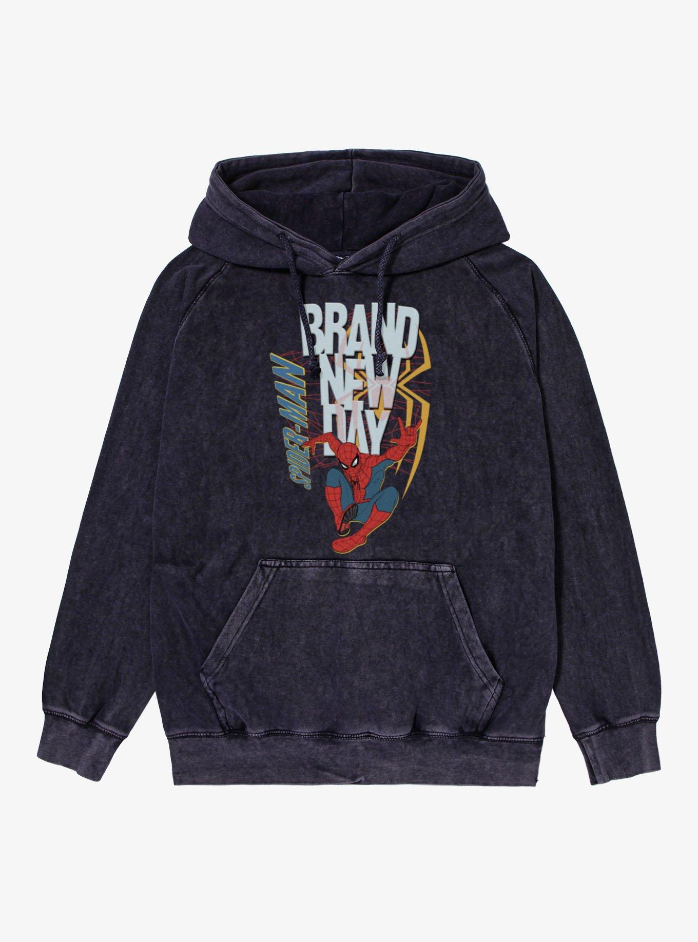 Marvel Spider-Man Brand New Day Webbed Up Vintage Mineral Washed Hoodie, , hi-res