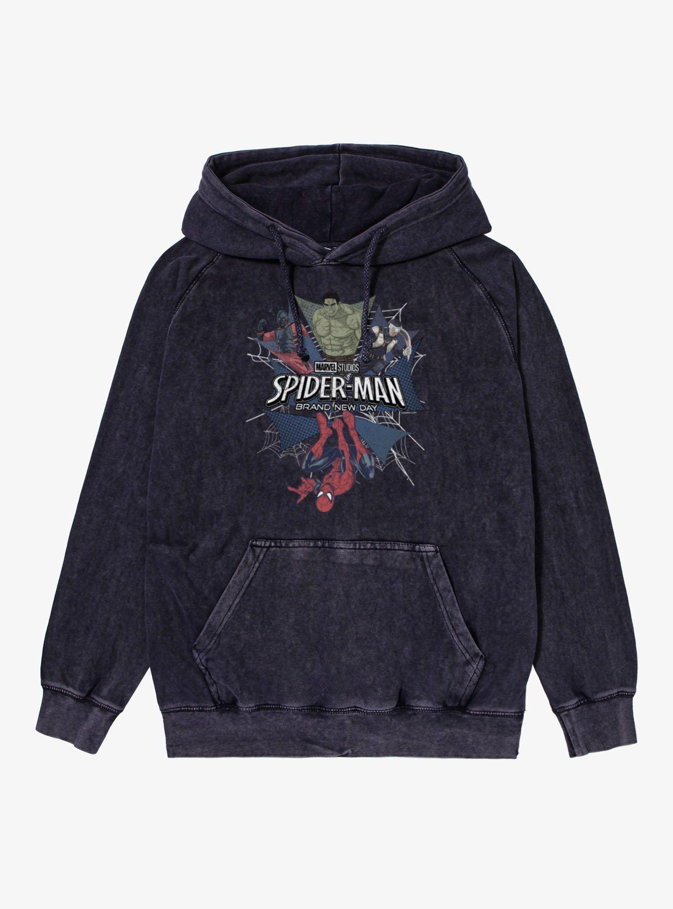Marvel Spider-Man Brand New Day Web Of Enemies Tarantula Boomerang Hulk Vintage Mineral Washed Hoodie, , hi-res