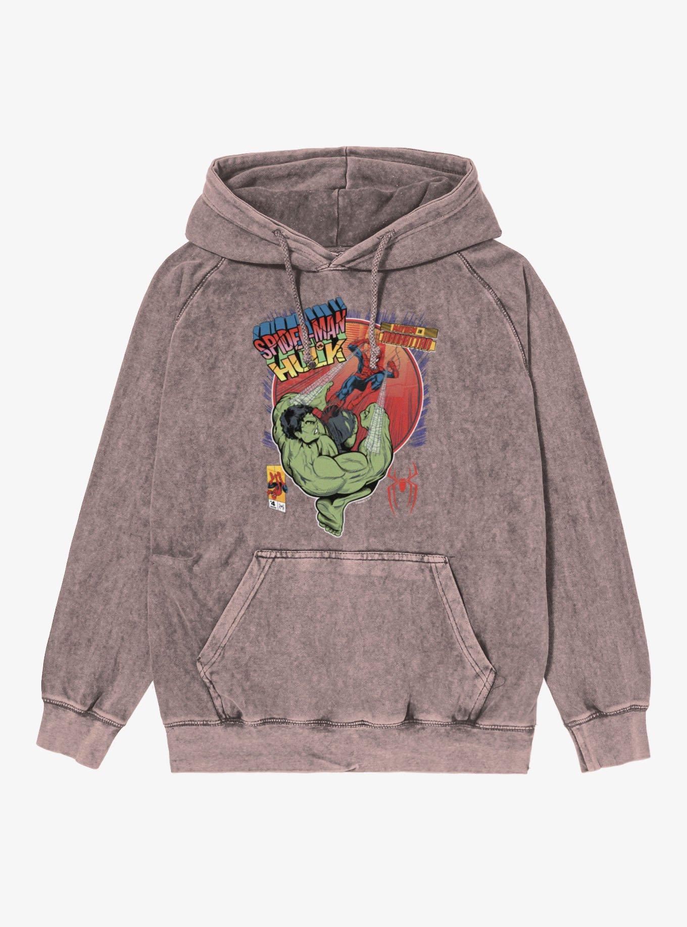 Marvel Spider-Man Brand New Day Mayhem In Manhattan Slingshot Kick Vintage Mineral Washed Hoodie, , hi-res