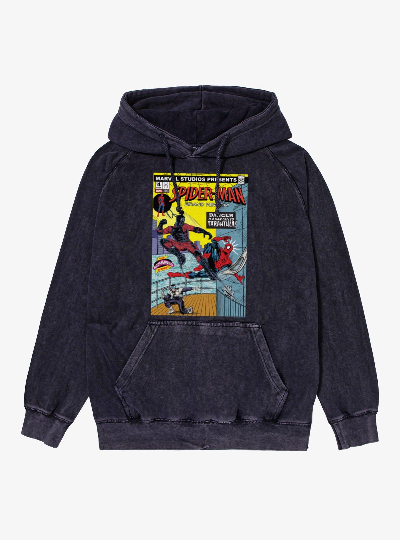 Marvel Spider-Man Brand New Day Danger A Man Called Tarantula Comic Cover Vintage Mineral Washed Hoodie, , hi-res
