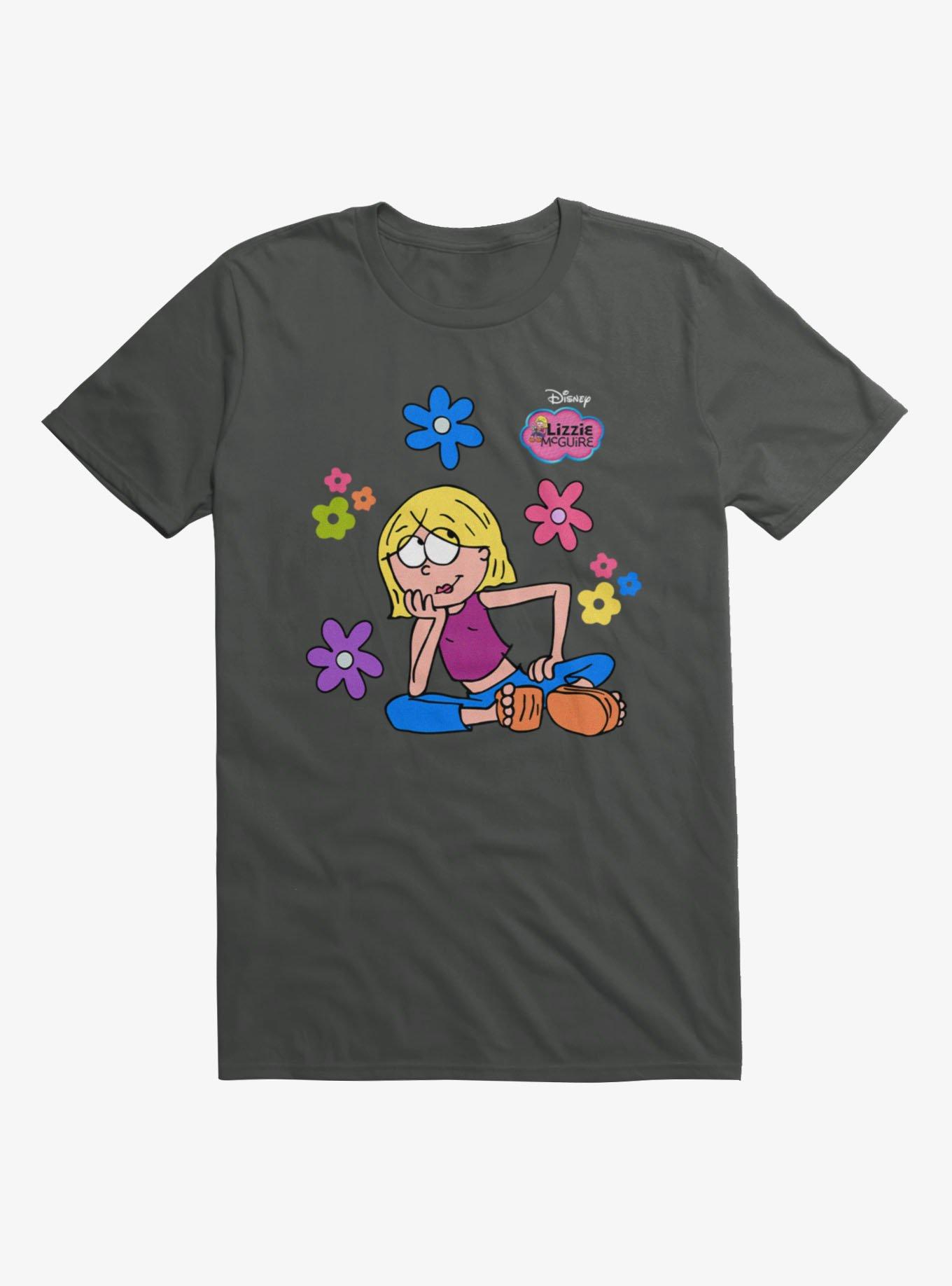 Disneyh Lizzy Mcguire Flower Thoughts T-Shirt, CHARCOAL, hi-res view 1