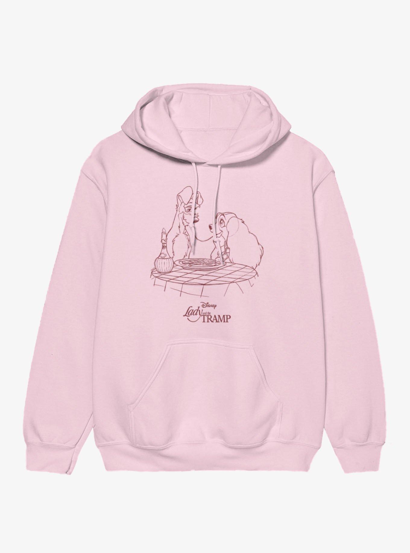 Disney Lady And The Tramp Noodle Night Outline Hoodie, , hi-res