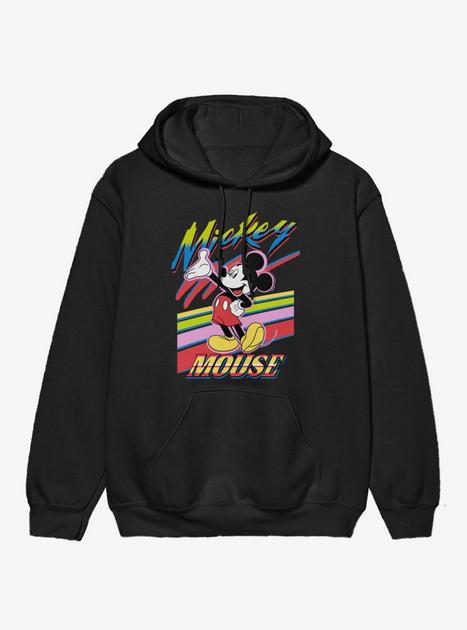disney mickey stussy ロゴ コーデュロイ バケハ90s Disney Mickey Mouse 90S Graphic Paint Stripes Hoodie | Hot Topic