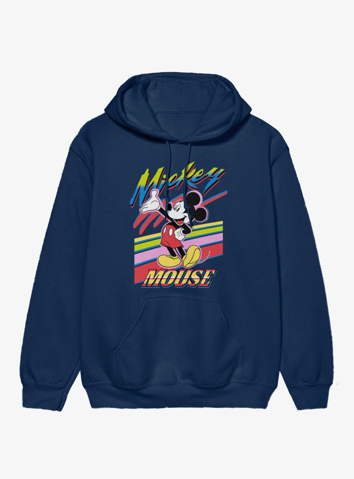 Disney Mickey Mouse 90S Graphic Paint Stripes Hoodie, , hi-res