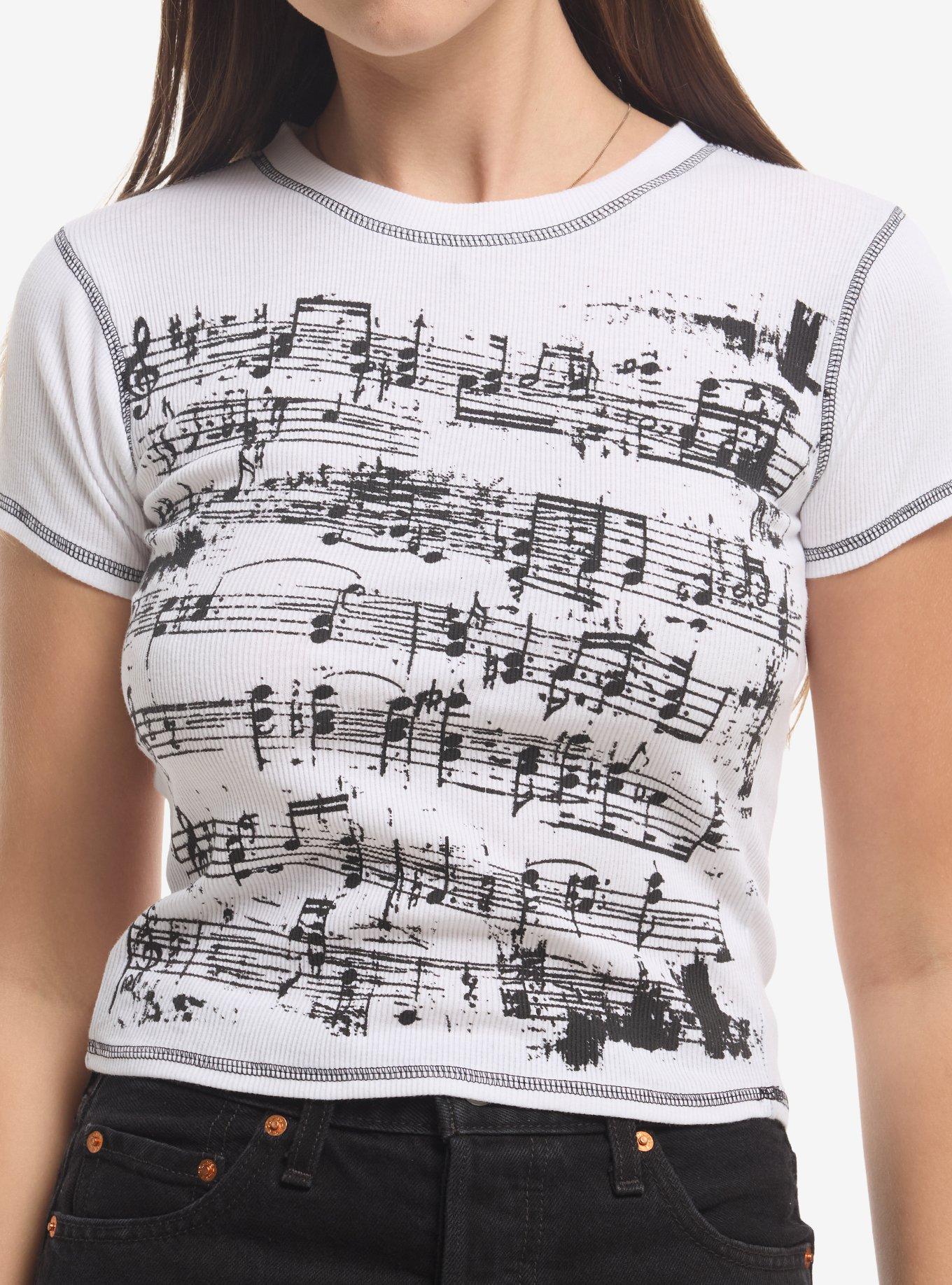 Sheet Music Ribbed Girls Top